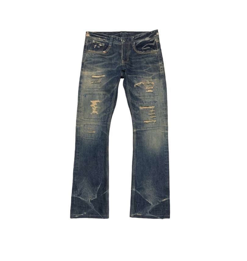If Six Was Nine Vintage Japanese Digreen Flare Bootcut Bell Bottom Jeans Size US 31 - 1 Thumbnail