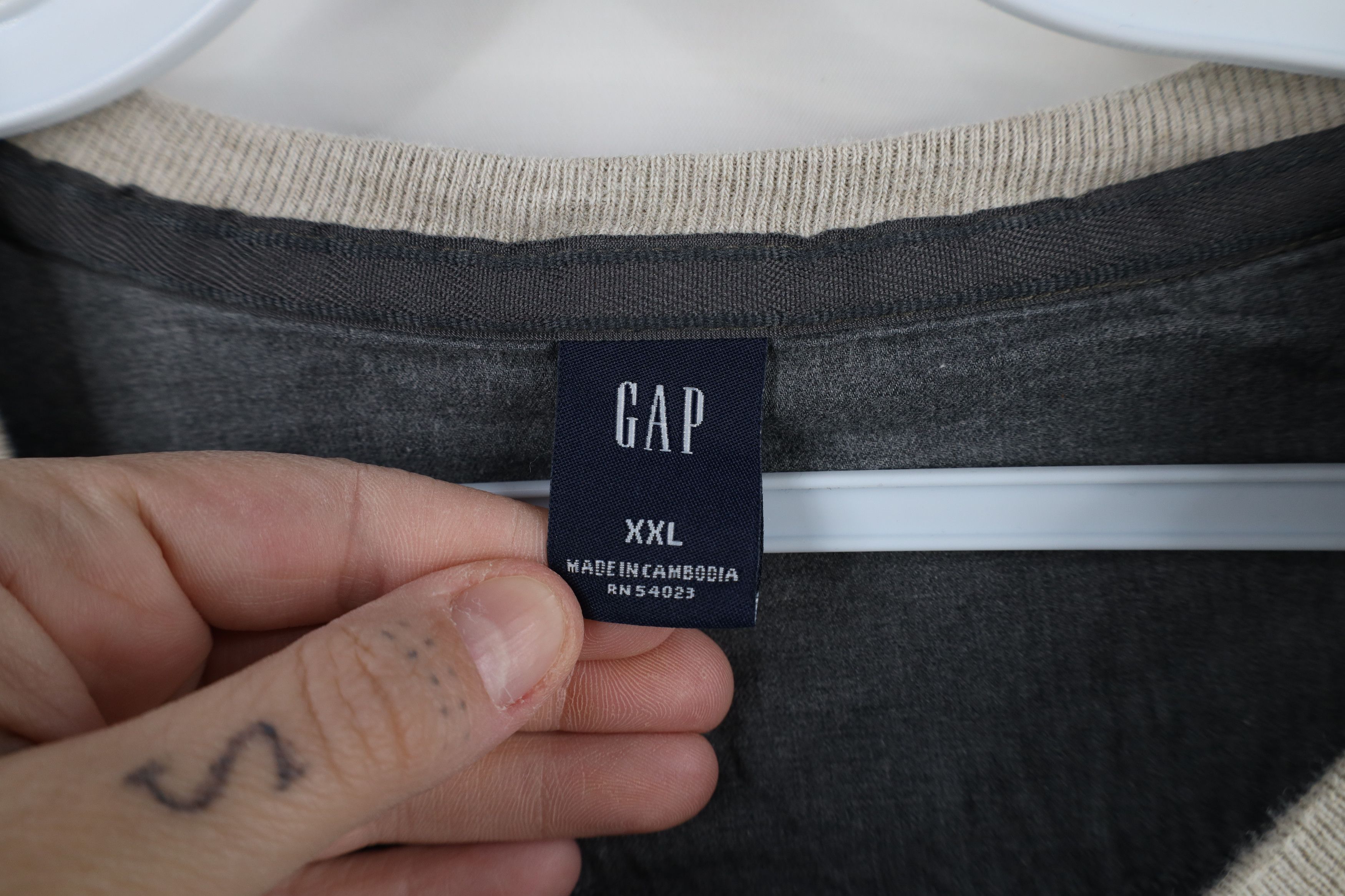 Gap × Vintage Vintage 90s Y2K Gap Cotton Ribbed Knit Long Sleeve T-Shirt Size US XXL / EU 58 / 5 - 8 Thumbnail