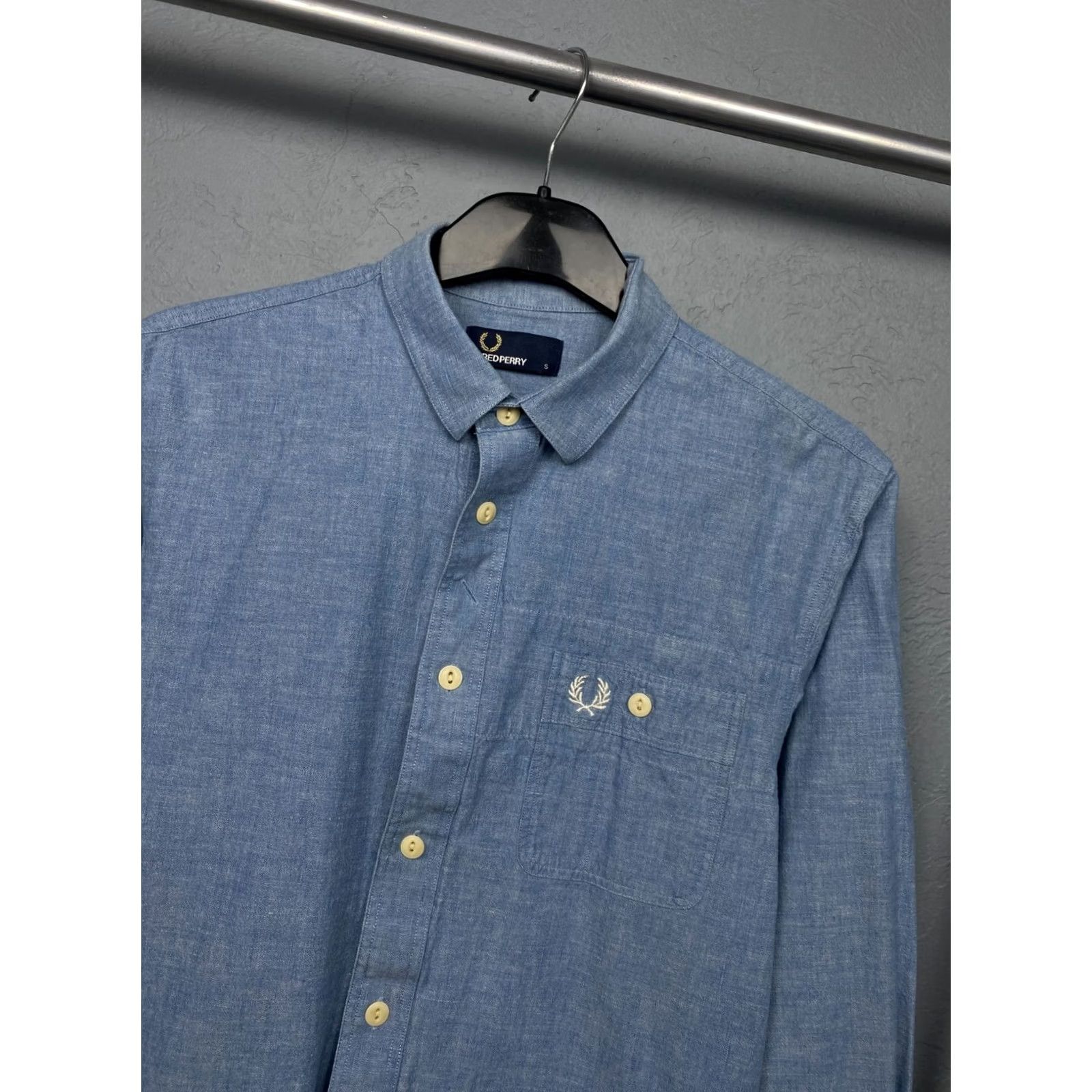Fred Perry Fred Perry Mens Shirt Long Sleeve Button-Up Blue Cotton Size S Regular Adult Mens Size US S / EU 44-46 / 1 - 2 Thumbnail