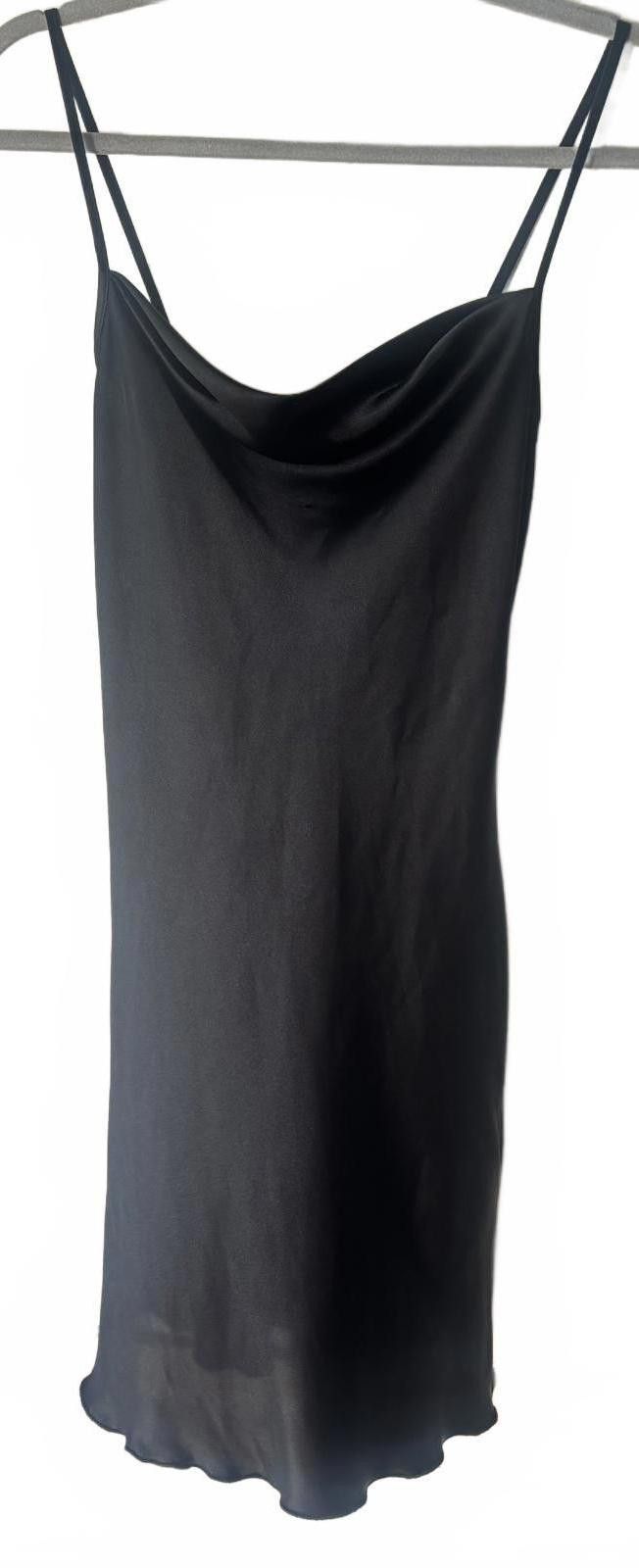 United Colors Of Benetton Bebe Black Satin Slip Dress Size XS / US 0-2 / IT 36-38 - 2 Thumbnail