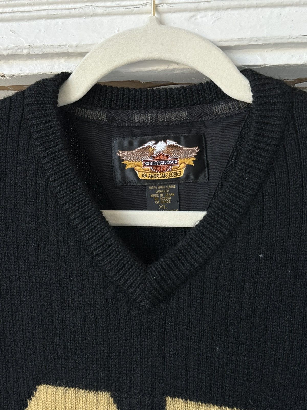 Harley Davidson × Vintage Vintage Harley Davidson Wool Made in Japan Sweater Size XL / US 12-14 / IT 48-50 - 4 Thumbnail