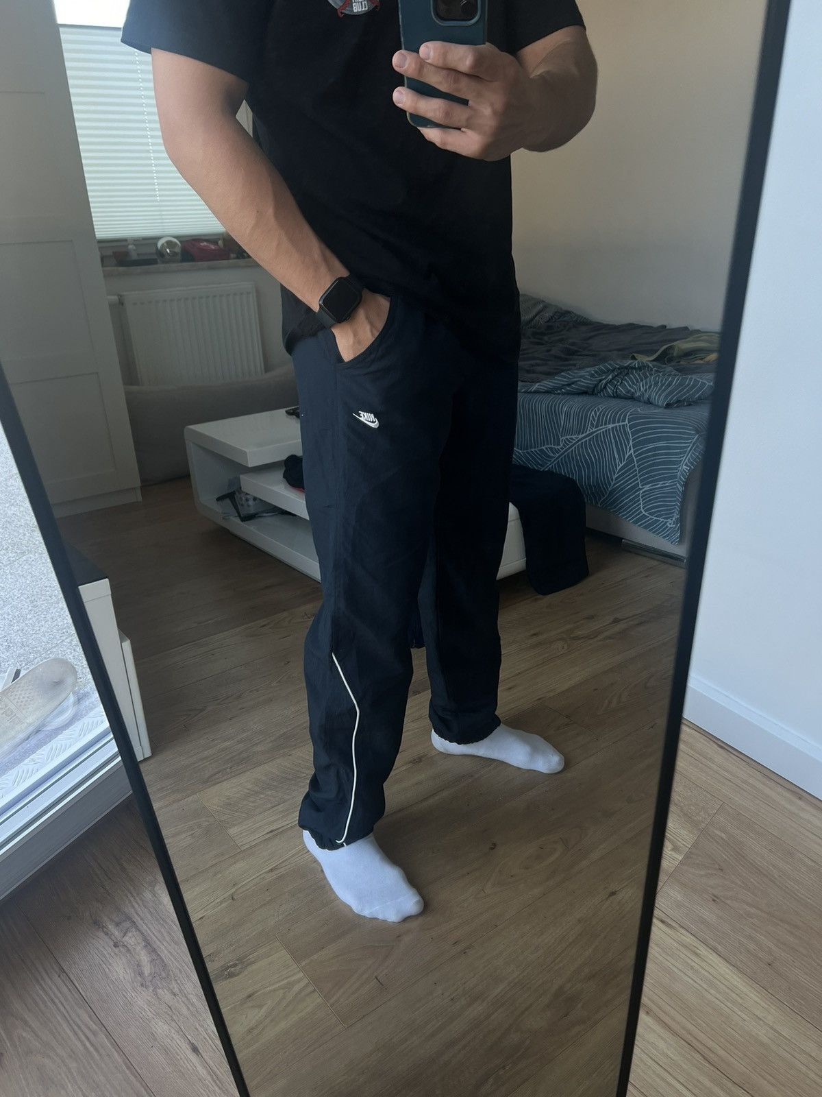 Nike 00’s NIKE SWOOSH LOGO GORPCORE TRACK PANTS Y2K Size US 32 / EU 48 - 2 Thumbnail