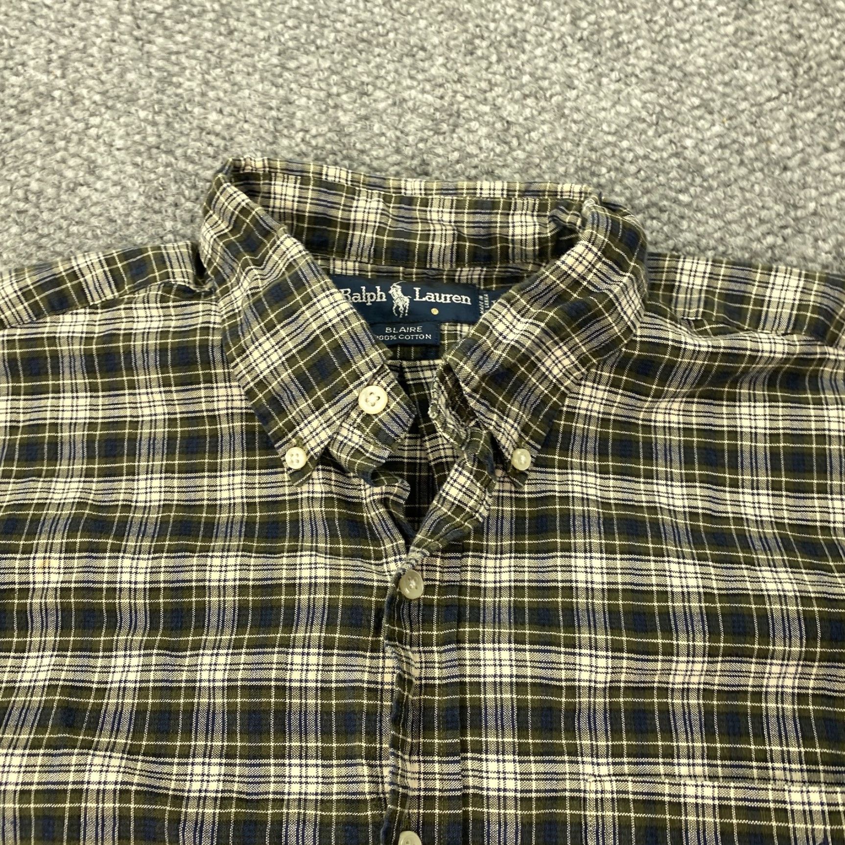 Ralph Lauren Ralph Lauren Men's Shirt Large Green Blue Plaid Cotton Long Sleeve Button-Down Classic Preppy Size US L / EU 52-54 / 3 - 4 Thumbnail