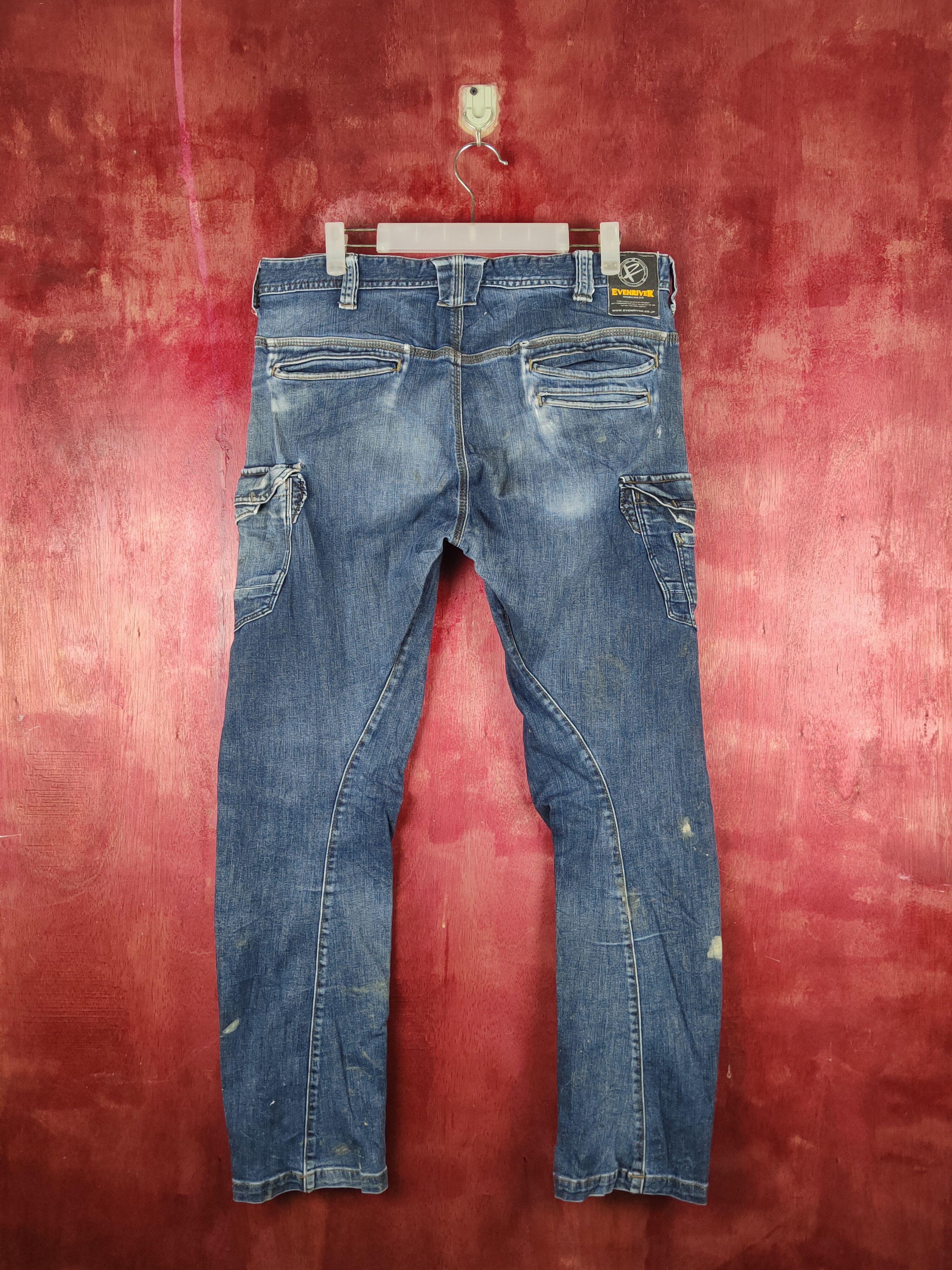 Japanese Brand Evenriver Dark Blue Faded Distressed Ripped Jeans #S2361 Size US 34 / EU 50 - 8 Thumbnail