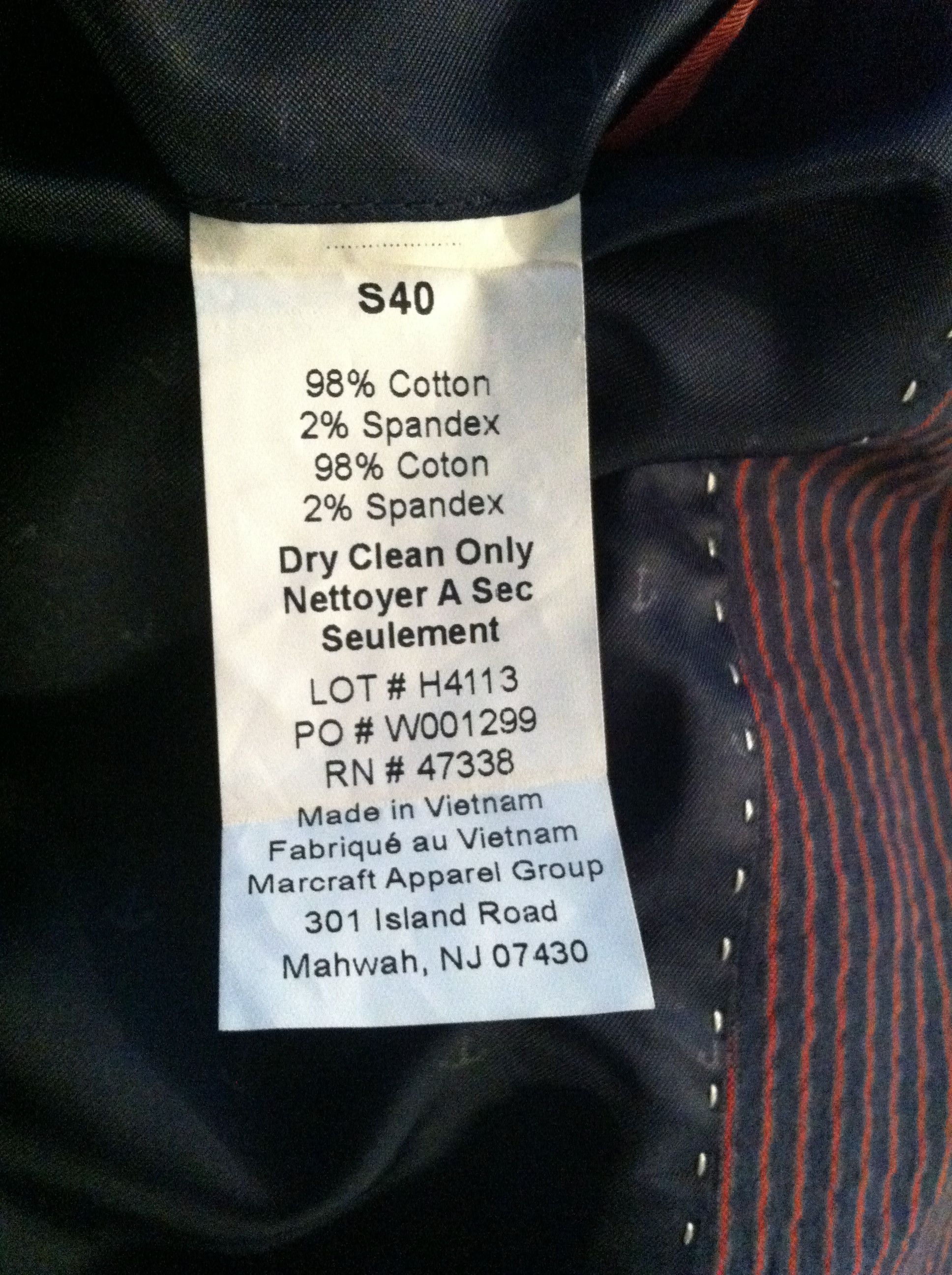 TOMMY HILFIGER MENS NEW NAVY /RED SPORT JACKET SIZE: 40S