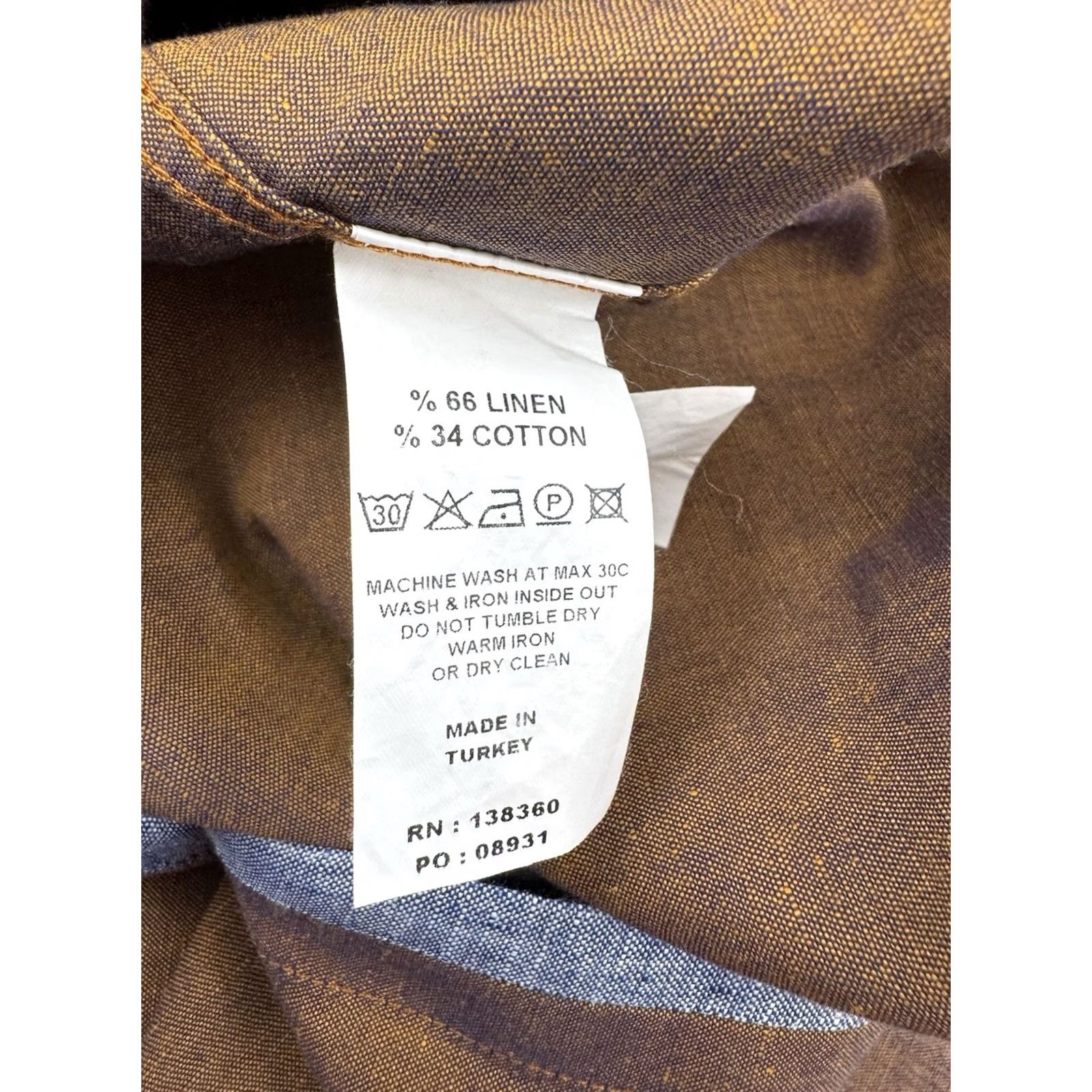 Vintage 32 BAR BLUES LINEN METALLIC COUBLO/BRONZE MEN XL Shirt - Excellent Mens - - Cotton Button-Up Size US XL / EU 56 / 4 - 5 Thumbnail