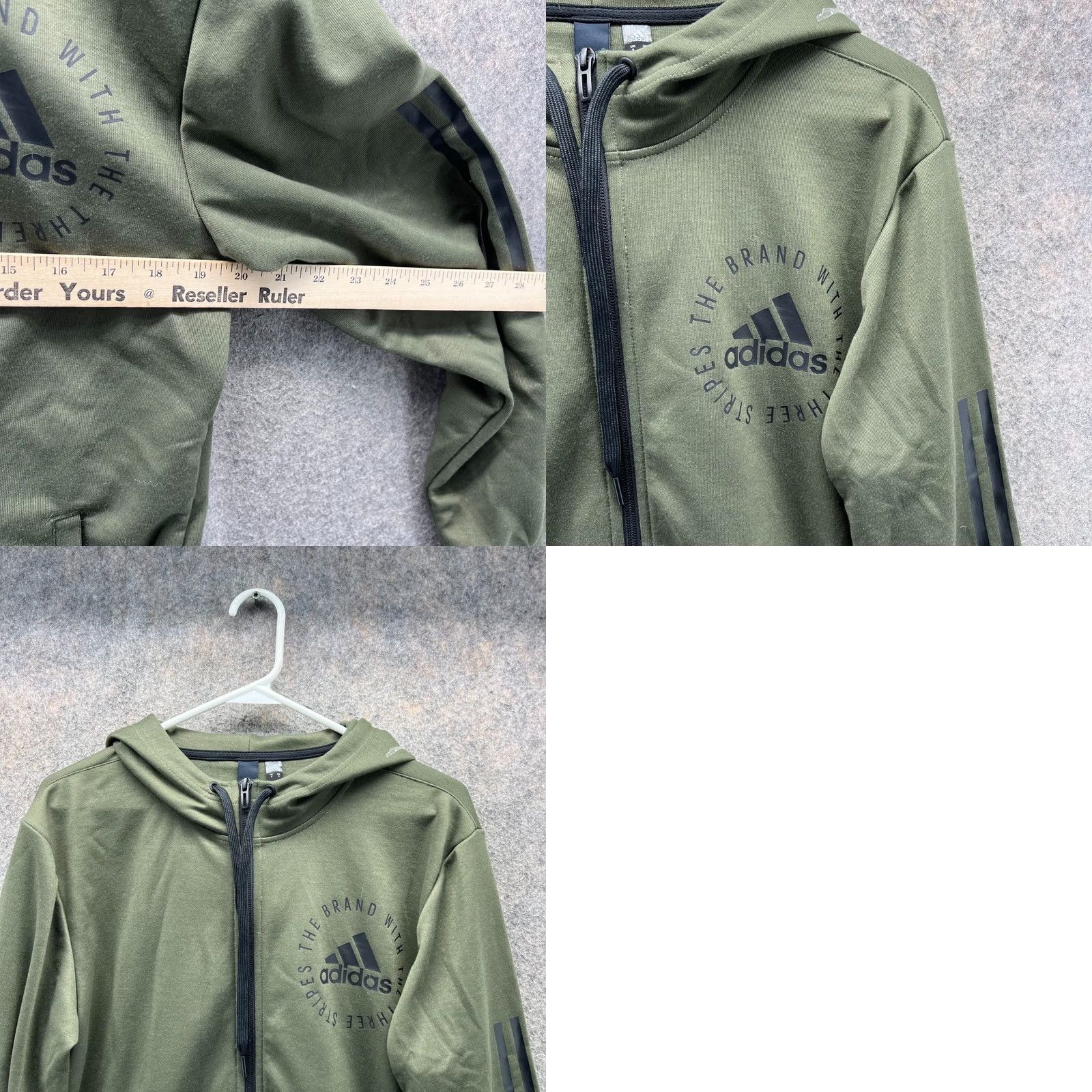 Adidas VINTAGE Adidas Sweater Men Small Olive Green Full Zip Hoodie Trefoil Originals Jacket Adult Small Hoodie Regular Fit Logo Pattern Solid Size US S / EU 44-46 / 1 - 9 Thumbnail