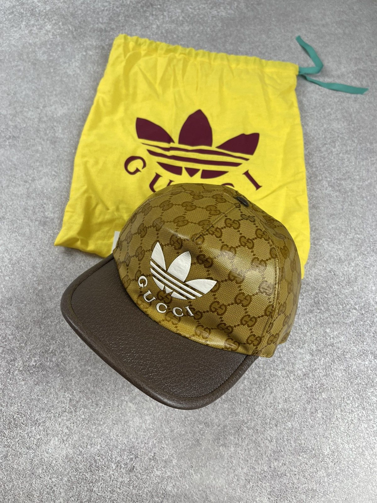 Adidas × Gucci Gucci x Adidas GG Monogram Canvas Leather Baseball Cap Size ONE SIZE - 7 Thumbnail