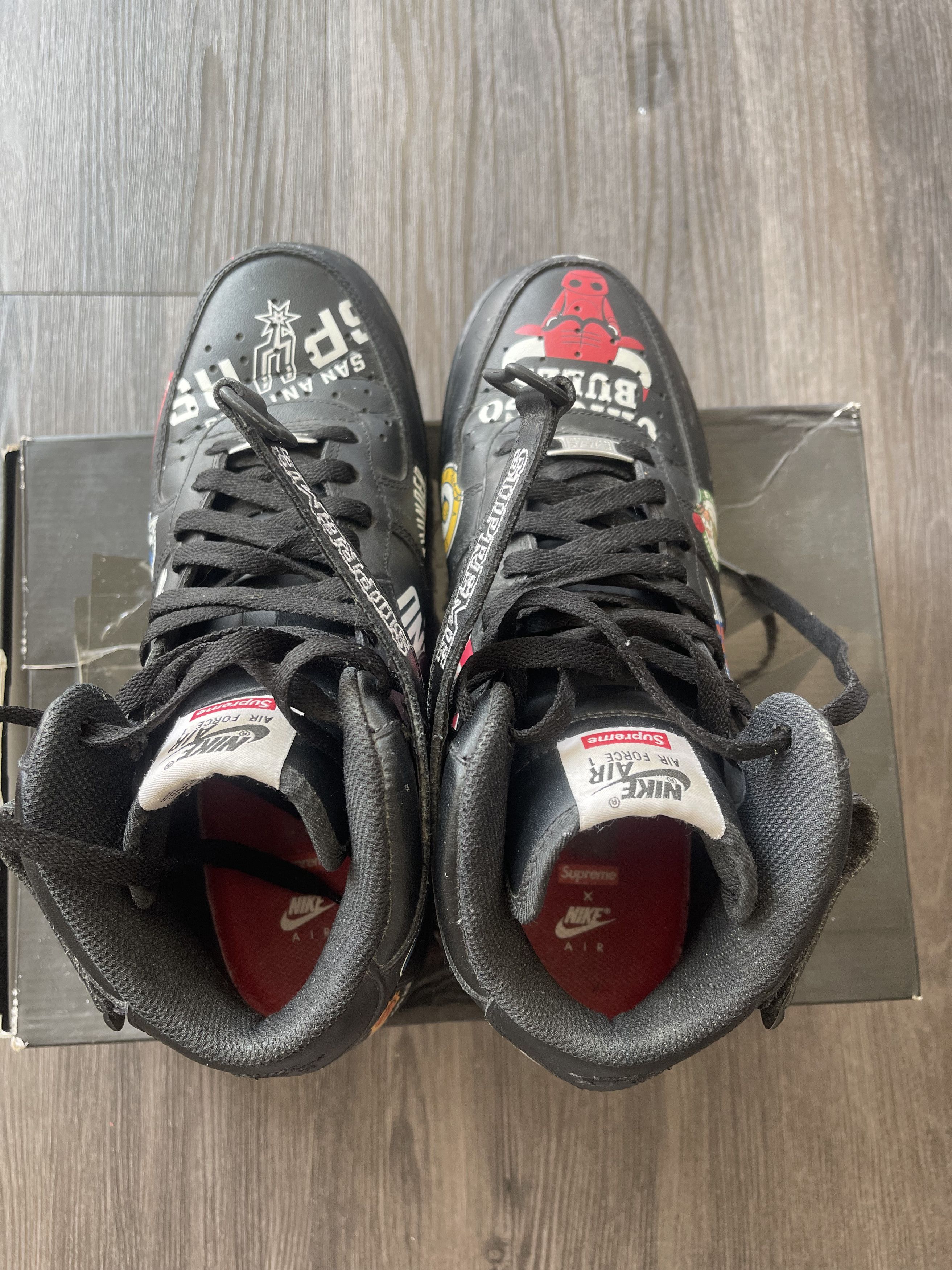 Supreme Nike Supreme x NBA x Air Force 1 07 Mid Black Size US 9.5 / EU 42-43 - 3 Thumbnail