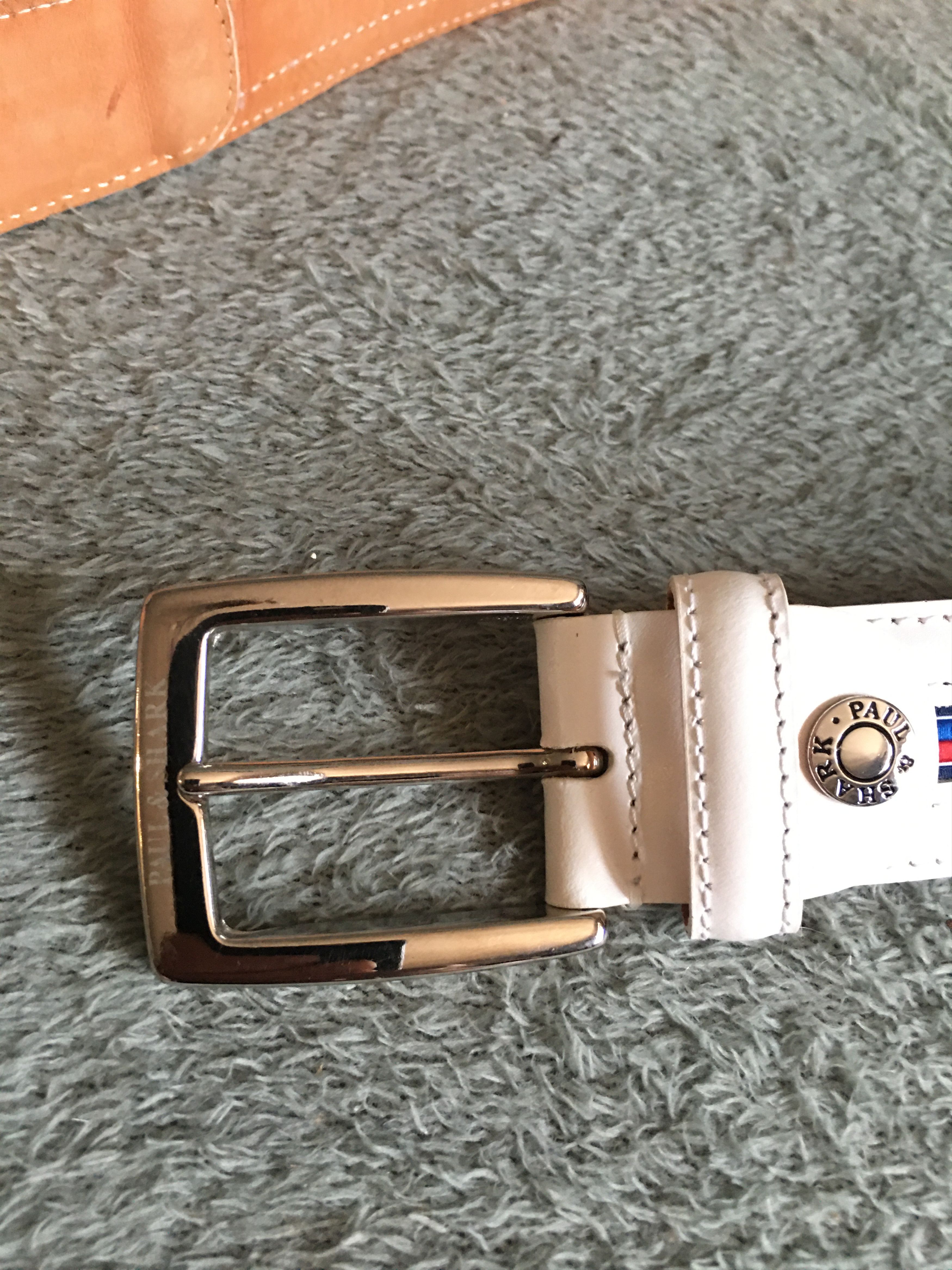 Paul & Shark Paul & Shark 90 Men's Leather & Fabric Belt Flags & Sharks Size 36 - 2 Thumbnail