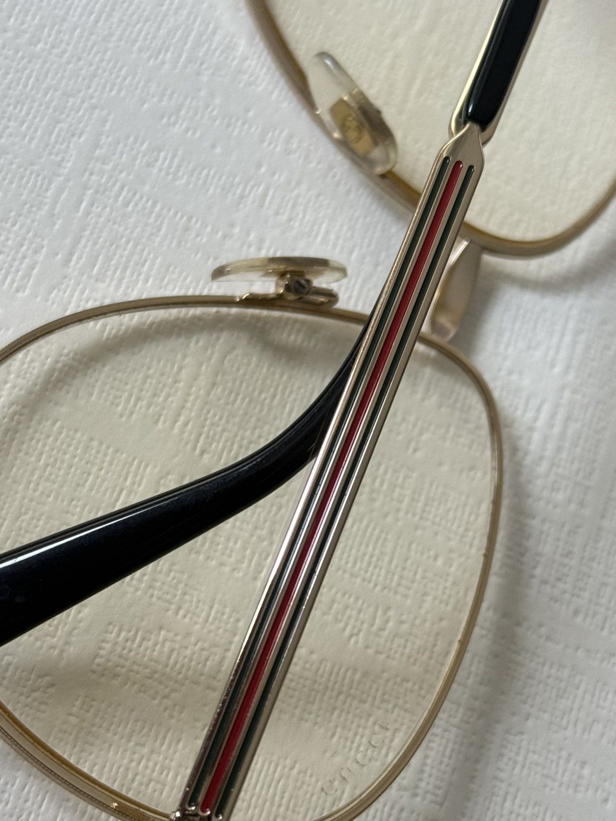 Gucci Gucci Aviator Gold Retro Glasses Size ONE SIZE - 3 Thumbnail