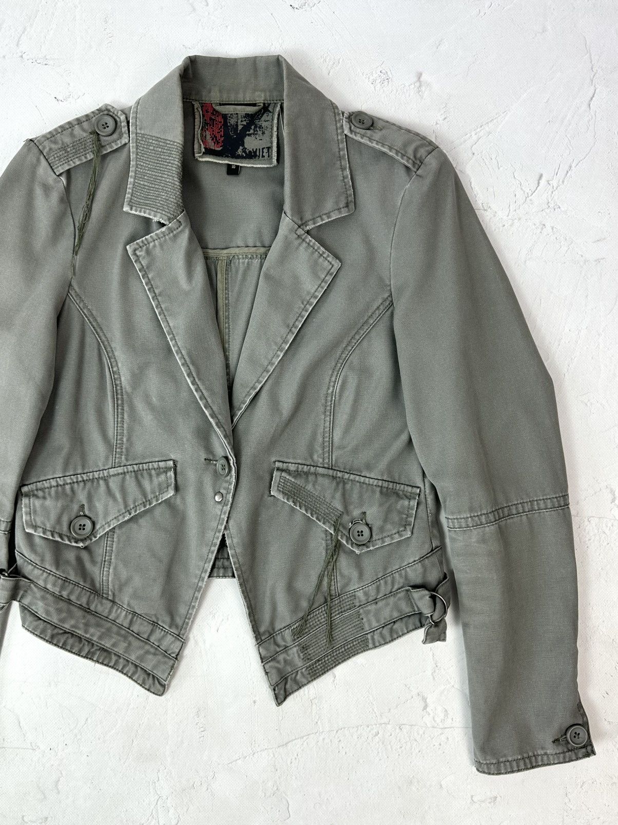 Vintage Vintage Khaki Embroidered Jacket Size L / US 10 / IT 46 - 3 Thumbnail