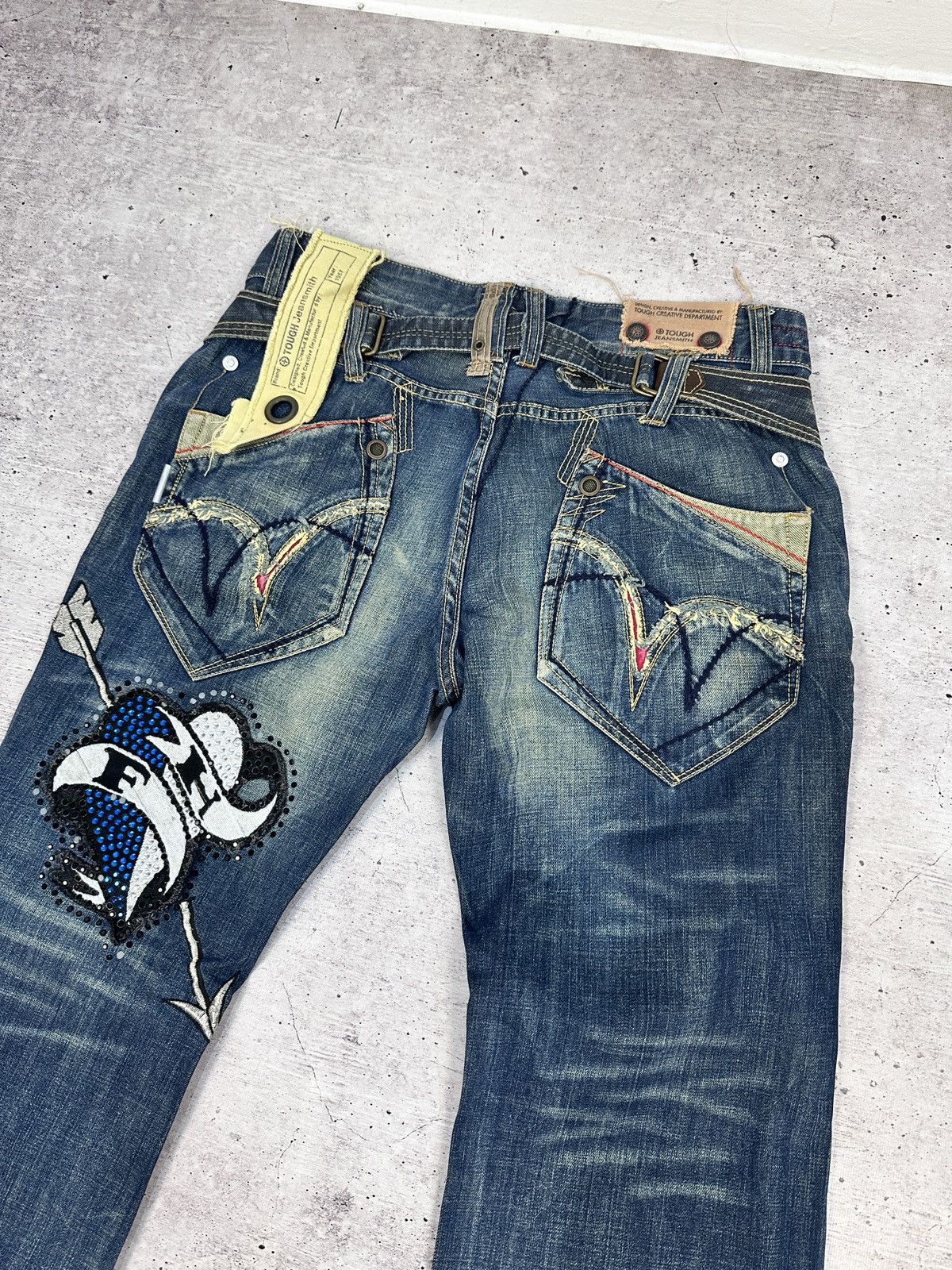 Other TOUGH Jeansmith Denim Pants Y2K Grunge Cyberpunk Techwear Size US 36 / EU 52 - 17 Thumbnail