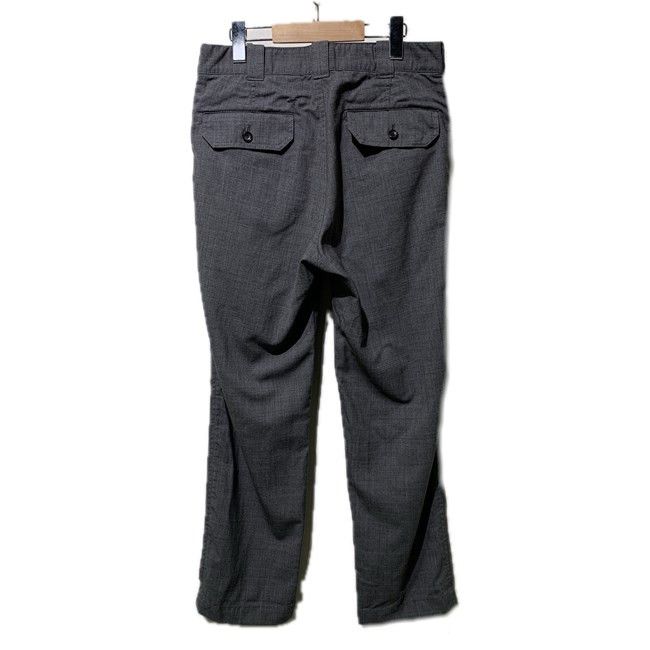 Casual Pants Slacks Wool Bottoms Plain Zip Fly Gray