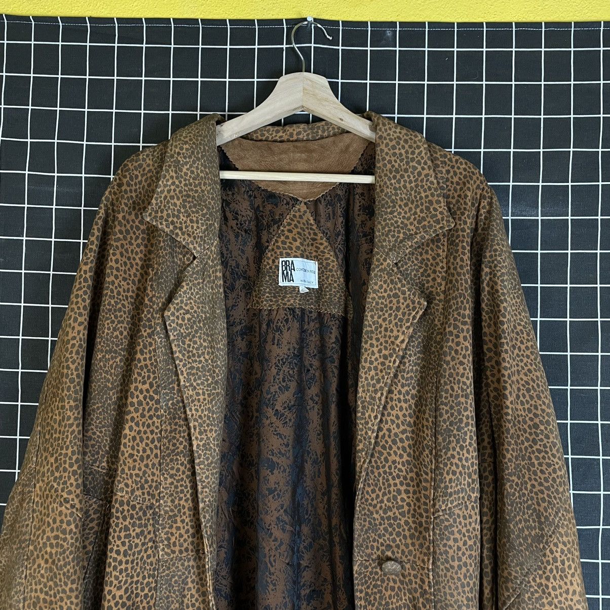Genuine Leather ITALIAN DESIGNER BRA MA GENUINE LEATHER LEOPARD HEAVY JACKET Size US L / EU 52-54 / 3 - 4 Thumbnail