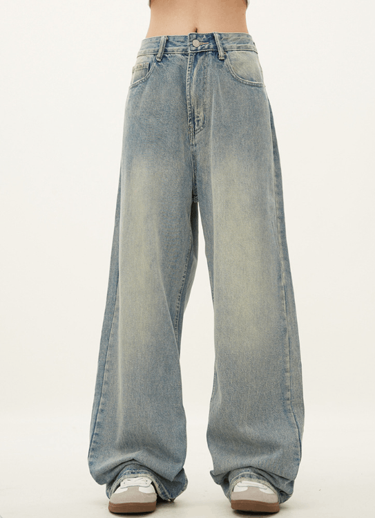 Japanese Brand × Jean Men's retro washed distressed straight loose cleanfit jeans Size US 32 / EU 48 - 2 Thumbnail