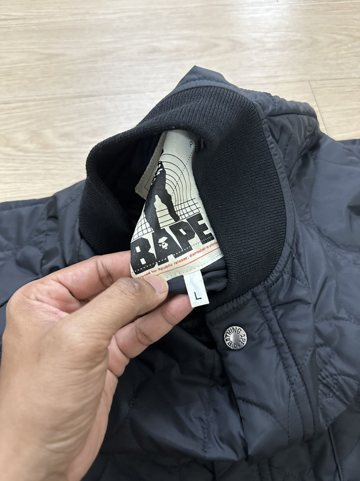 Bape Rare And Beautiful Bape Quilted Light Puffer Zipper Jacket Size US L / EU 52-54 / 3 - 13 Thumbnail