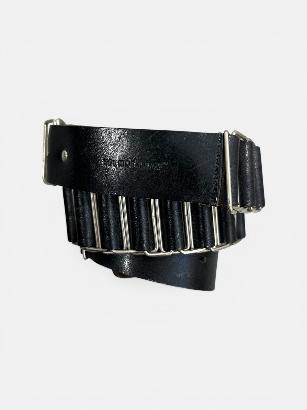 Helmut Lang Helmut Lang - AW98 Chainlink Leather Belt Size ONE SIZE - 1 Thumbnail