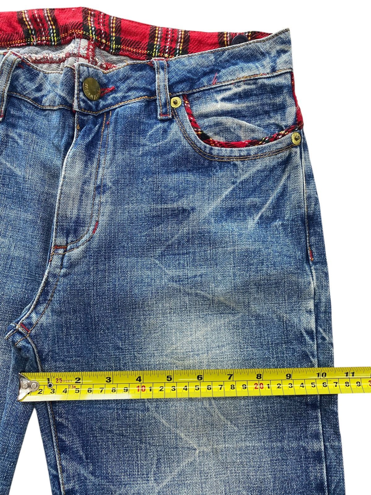 Japanese Brand Japanese Brand Faded Blue Wash Honey Comb Style Straight Leg Size US 30 / EU 46 - 7 Thumbnail
