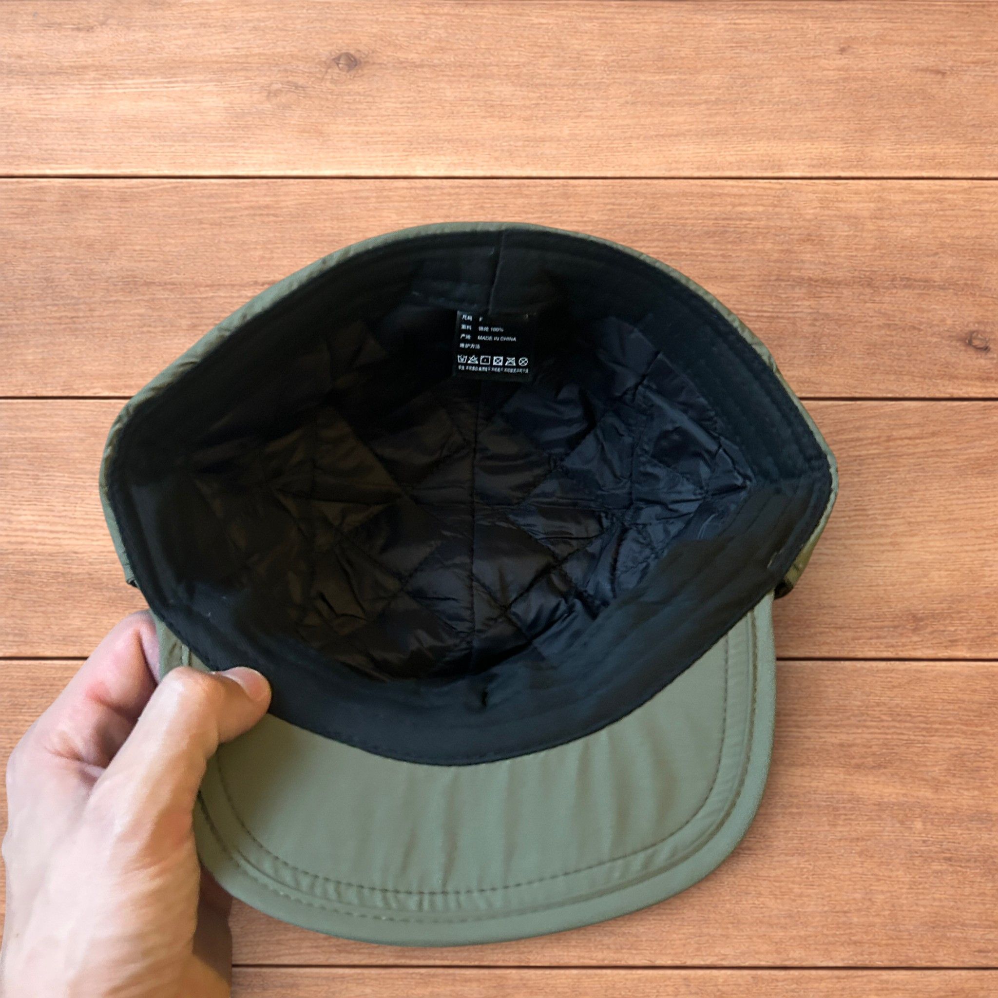 Japanese Brand Insane Russian Trapper Korean padded hat cap in khaki green. Size ONE SIZE - 10 Thumbnail