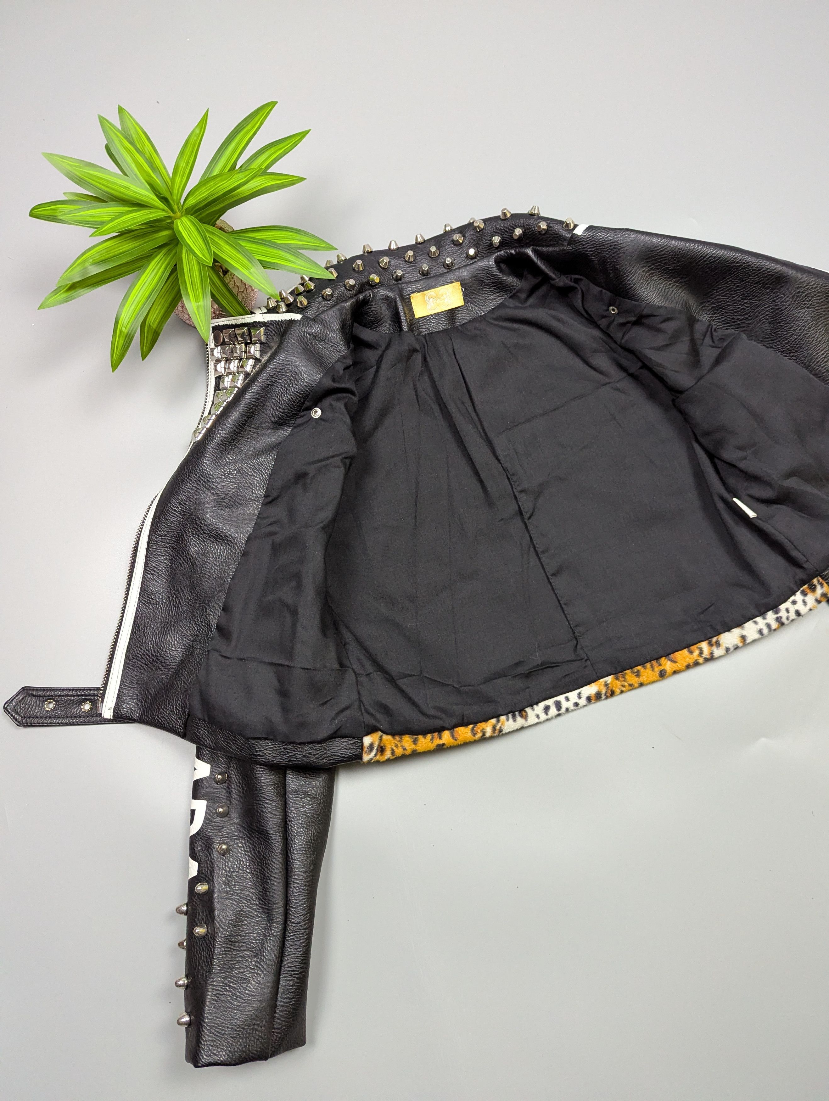 Hysteric Glamour Y2K Punk Rock Studded Graffiti Jacket Biker Leather Style Size M / US 6-8 / IT 42-44 - 14 Thumbnail