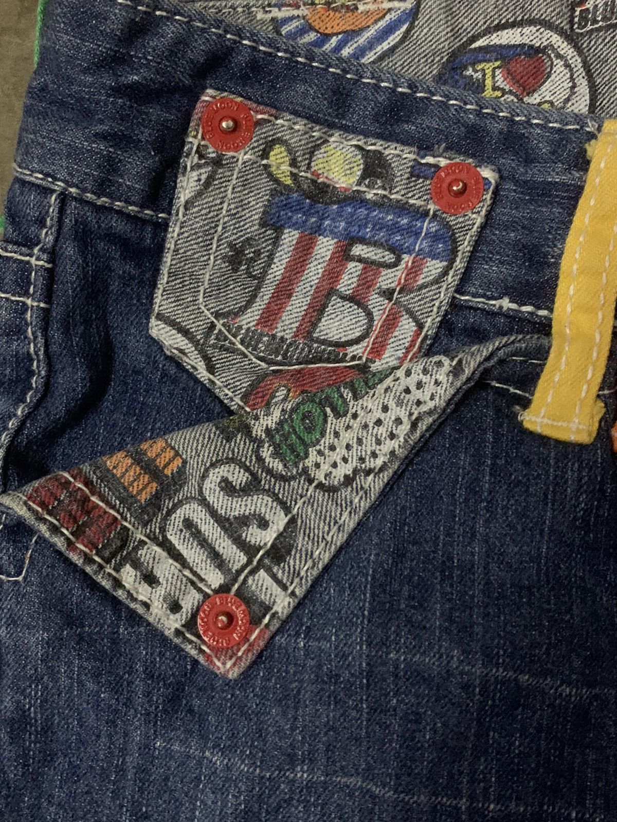 Art Comes First Blue Moon Blue Art Denim Jeans Size US 31 - 7 Thumbnail