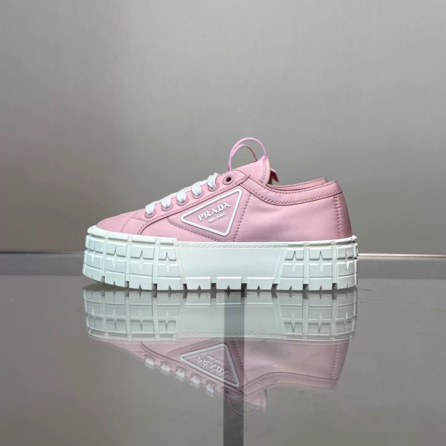 Prada Prada Triangle Pink Nylon Platform Cracker Wmns 36 Size US 5.5 / IT 35.5 - 5 Thumbnail