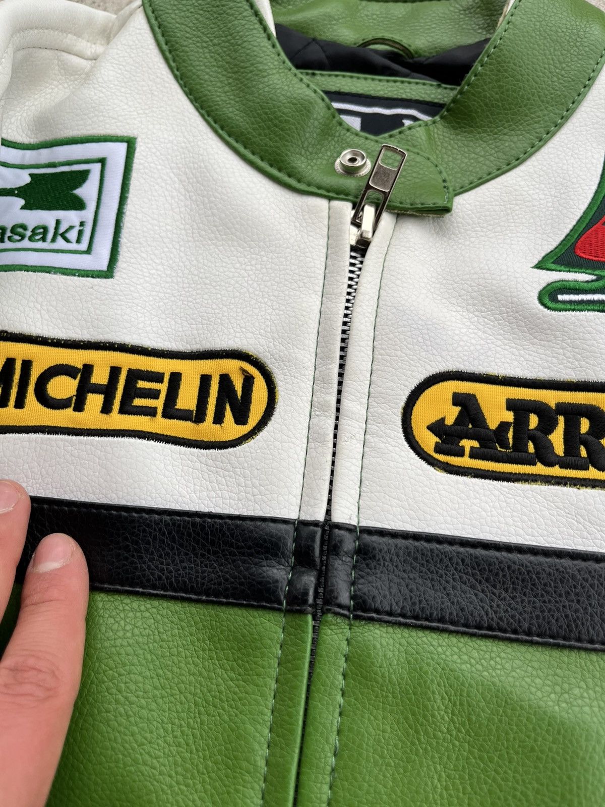 Japanese Brand Kawasaki Vintage Eco Leather PVC Motorcycle Racing Jacket Size US S / EU 44-46 / 1 - 23 Thumbnail