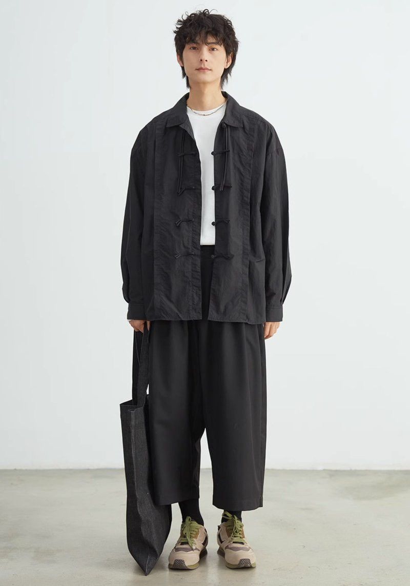 Issey Miyake Yoshiyoyi Nylon Chinese Traditional Style Shirt Size US L / EU 52-54 / 3 - 12 Thumbnail