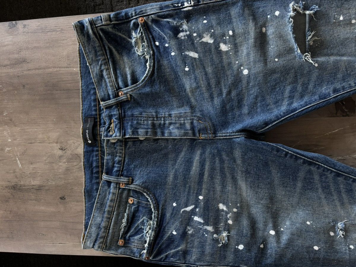 Purple Brand Purple Brand Distressed Slim Fit Jeans – Blue Size US 34 / EU 50 - 3 Thumbnail