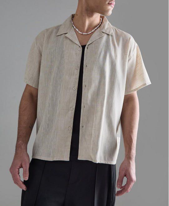 Boohoo × Japanese Brand 🔥 Boohoo Boxy Linen Back Embroidered Shirt Y2K Hawaiian Size US S / EU 44-46 / 1 - 3 Thumbnail