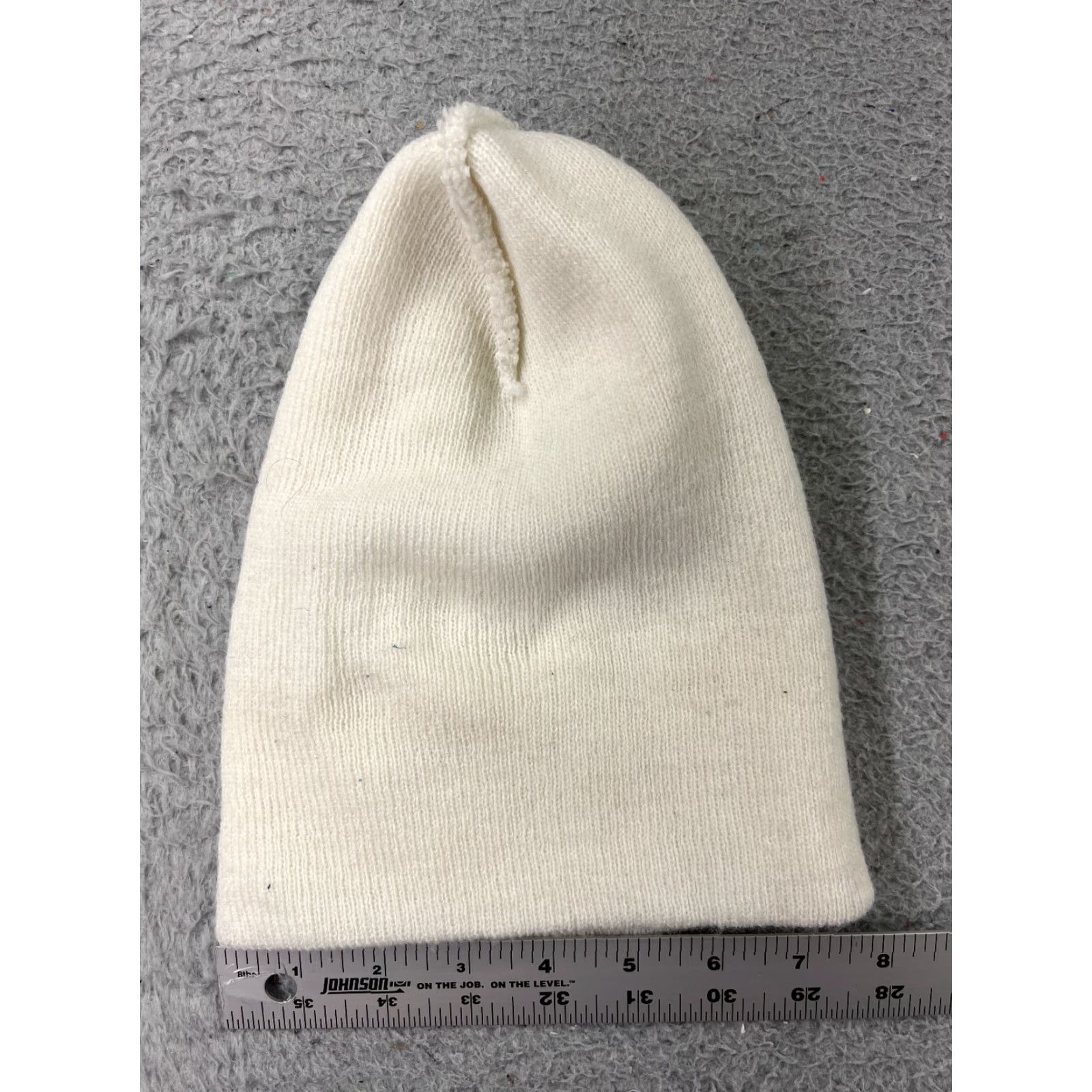 Vintage WOMEN Beanie Hat One Size White Knit Cotton Blend Ski Casual - Adult One Size White Beanie Womens Winter Accessories Size ONE SIZE - 3 Thumbnail