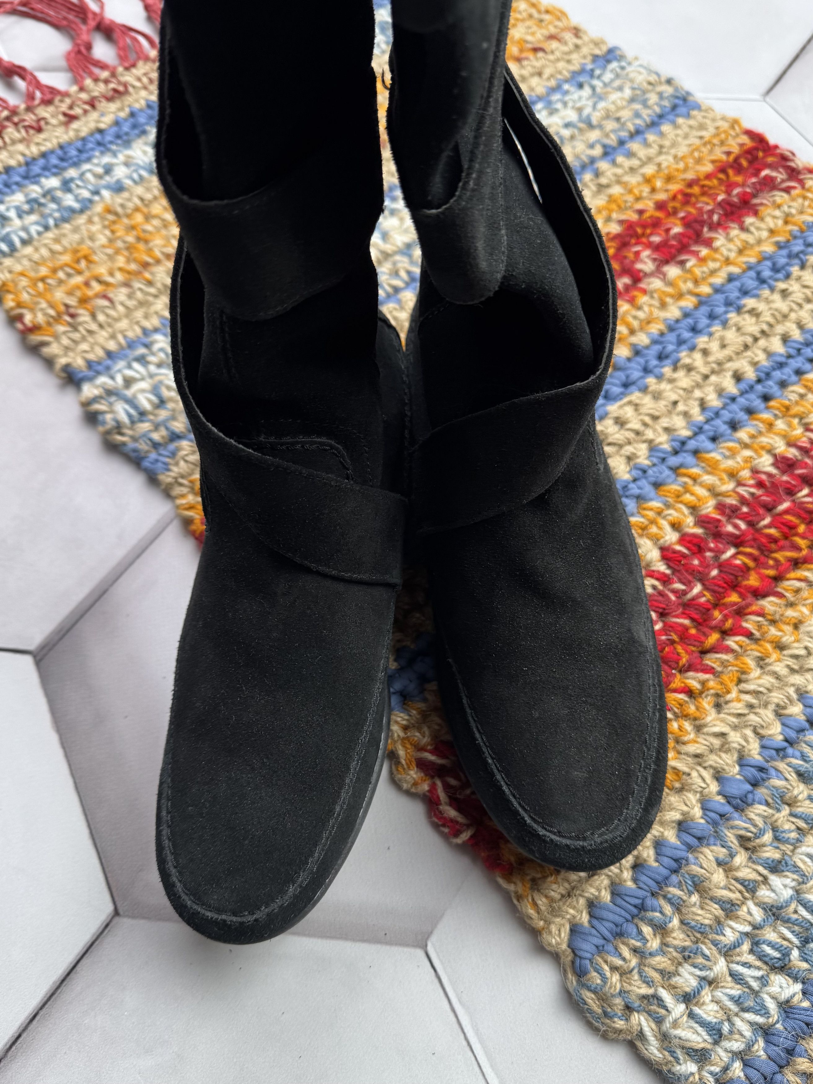 Japanese Brand Vintage Suede Boots With Straps (E4) Size US 7 / IT 37 - 5 Thumbnail