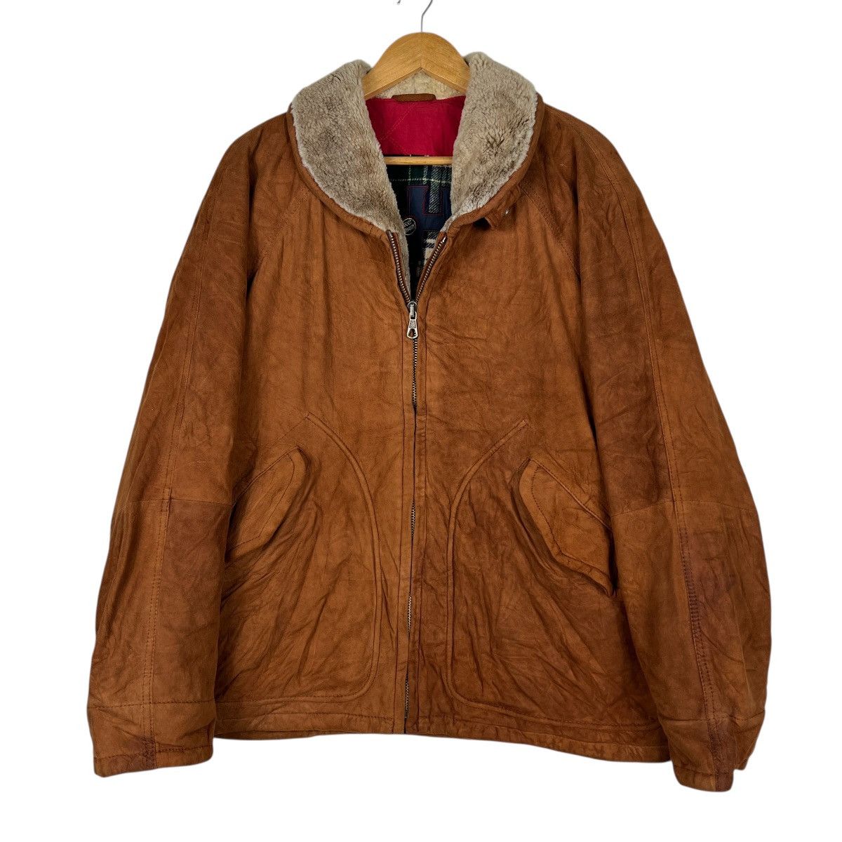 Other 🔥 Vintage Harry & Moore Sportwear Fur Trim Leather Jacket Size US M / EU 48-50 / 2 - 1 Thumbnail