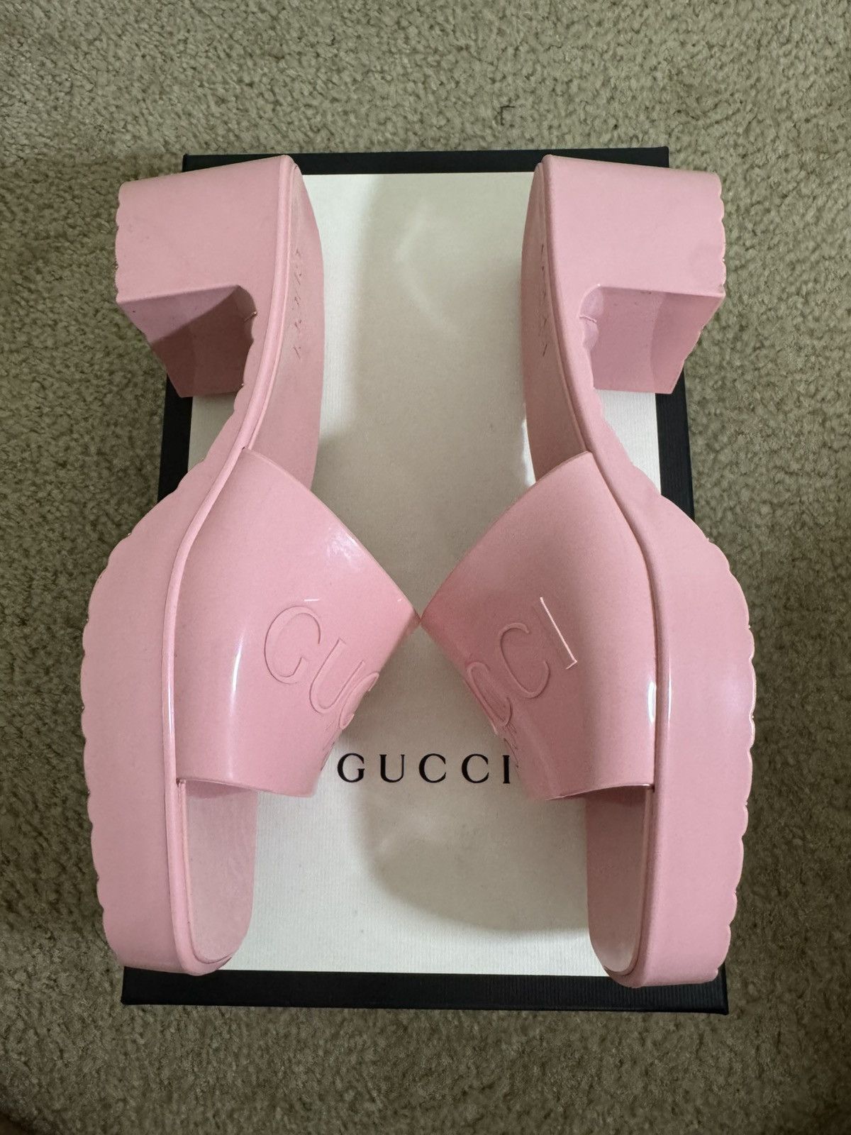 Gucci GUCCI RUBBER SLIDE SANDAL "Wild Rose" Size US 8 / IT 38 - 5 Thumbnail