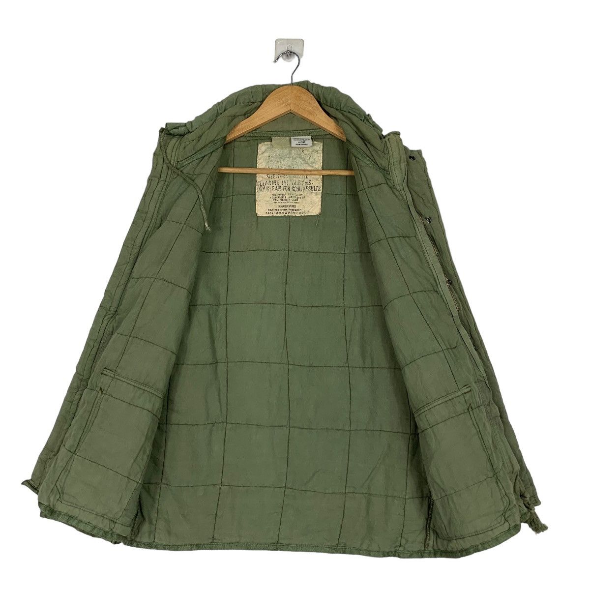 Vintage DENIM DUNGAREE Cotton Khaki Quilted Jacket #0941-C42 Size US S / EU 44-46 / 1 - 11 Thumbnail