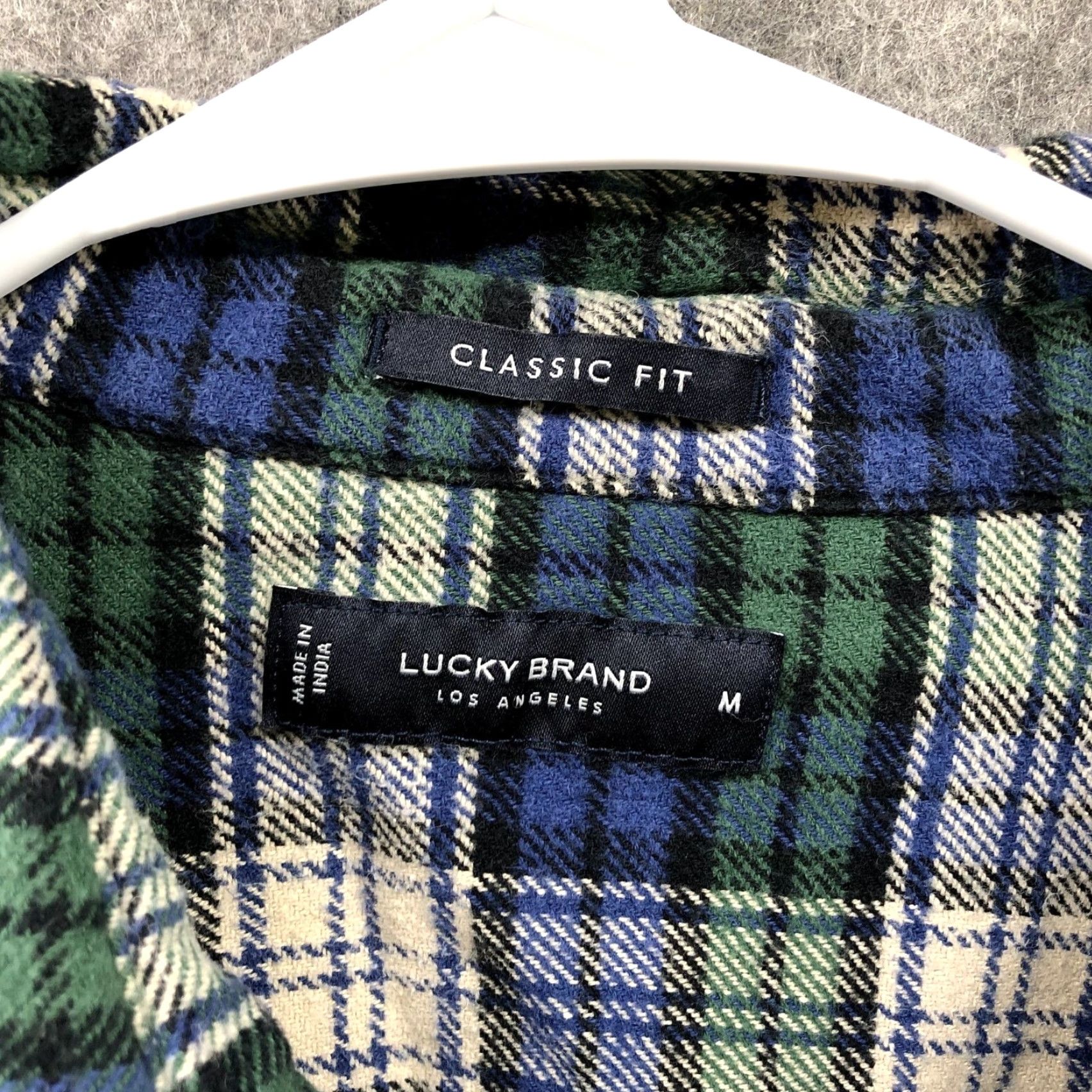 Lucky Brand Lucky Brand Flannel Shirt Mens M Button-Up Casual Workwear Plaid Green Blue White 90s Western Style Mens Size US M / EU 48-50 / 2 - 5 Thumbnail