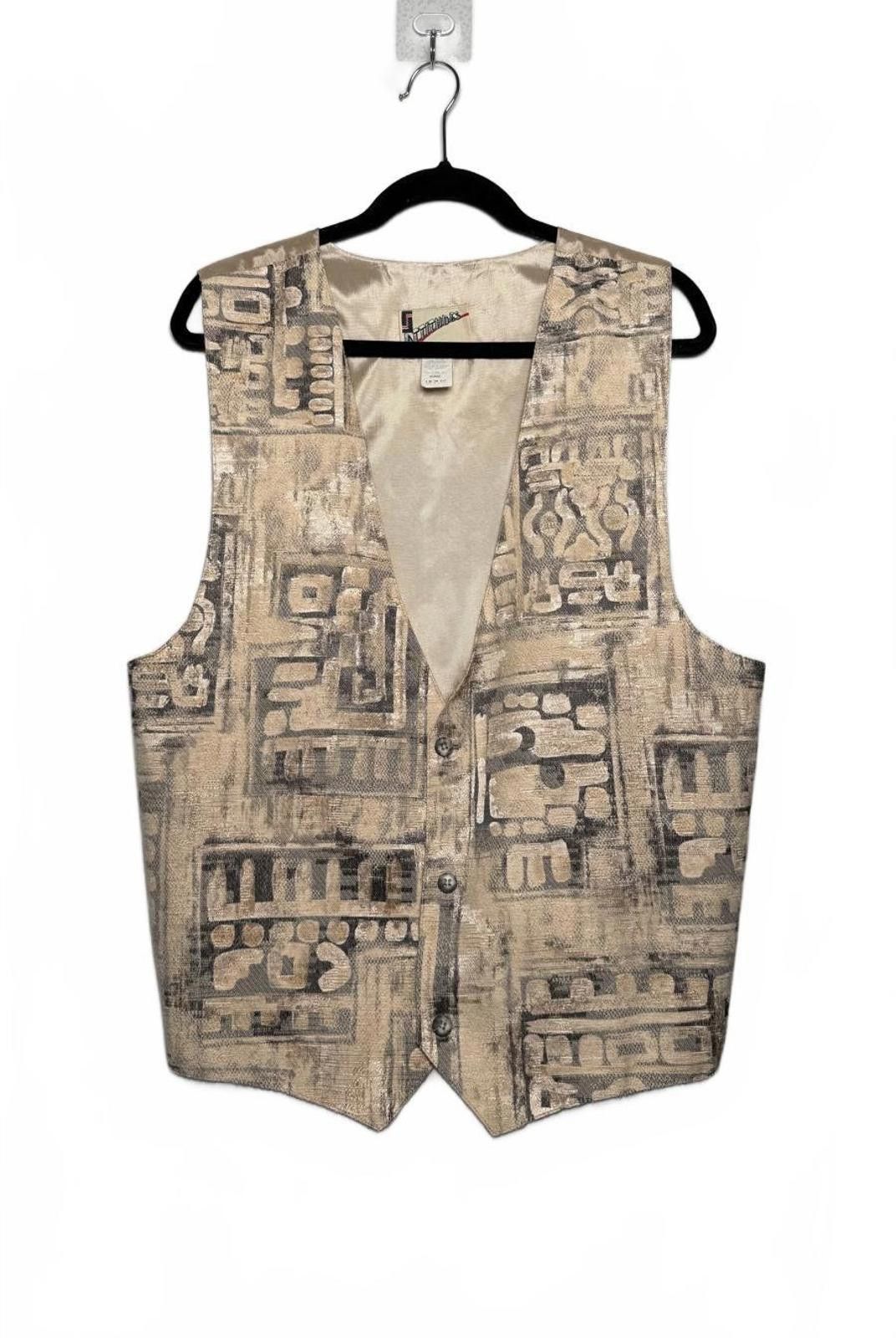 Other Vintage 90s Men's Party Patterned Button-Up Vest Size ONE SIZE - 1 Thumbnail