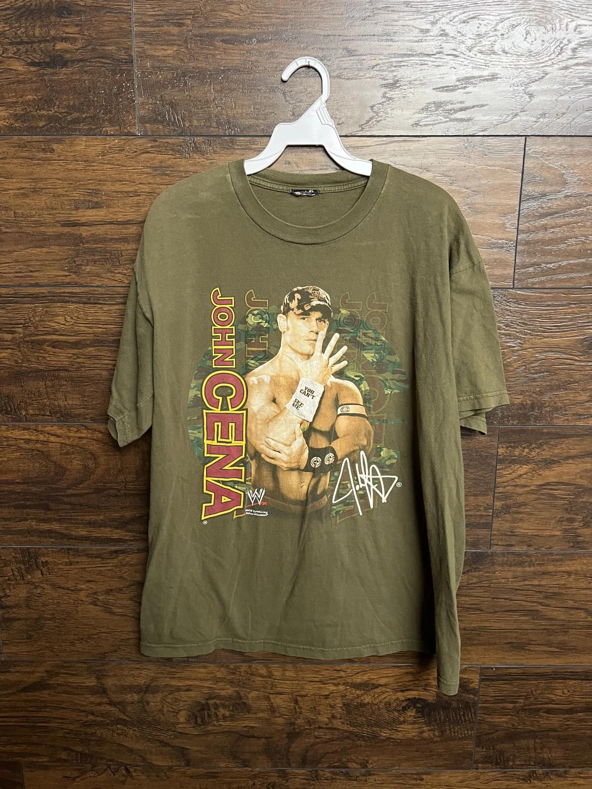 Designer Y2K John Cena WWE T-shirt - You Can't See Me Military Green Size US L / EU 52-54 / 3 - 1 Thumbnail