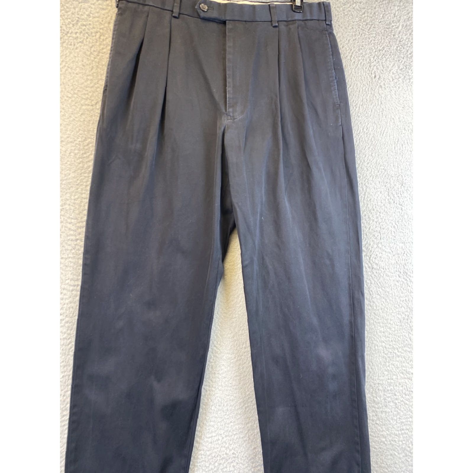 Brooks Brothers Brooks Brothers Dress Pants Men 35X32 Black Trouser Straight Pleated /93-41 Size US 35 - 3 Thumbnail