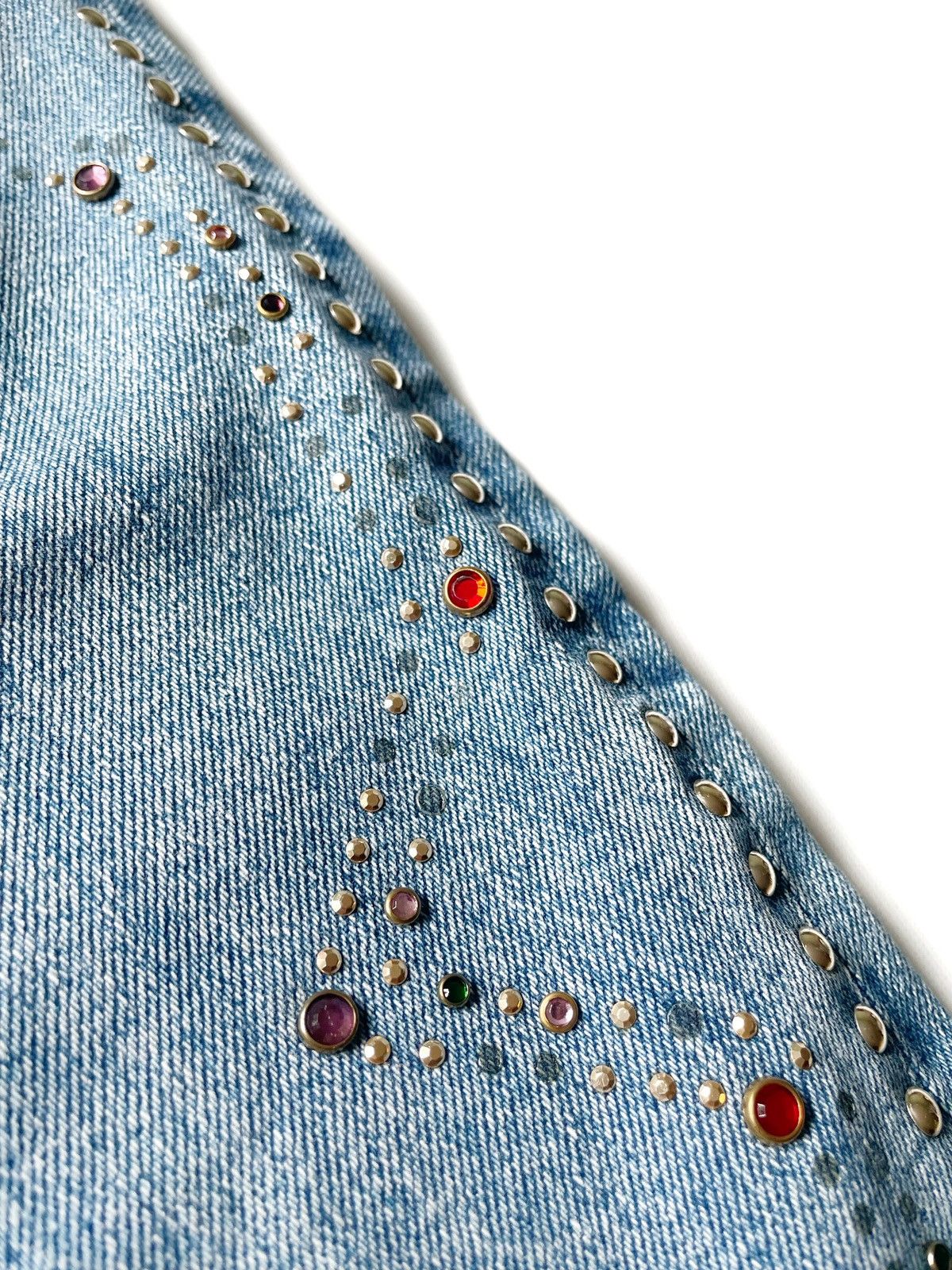 Versace Jeans Couture Versace Blue Women Jeans Mom Fit With Rhinestone Size 30/L Size 28" / US 6 / IT 42 - 4 Thumbnail