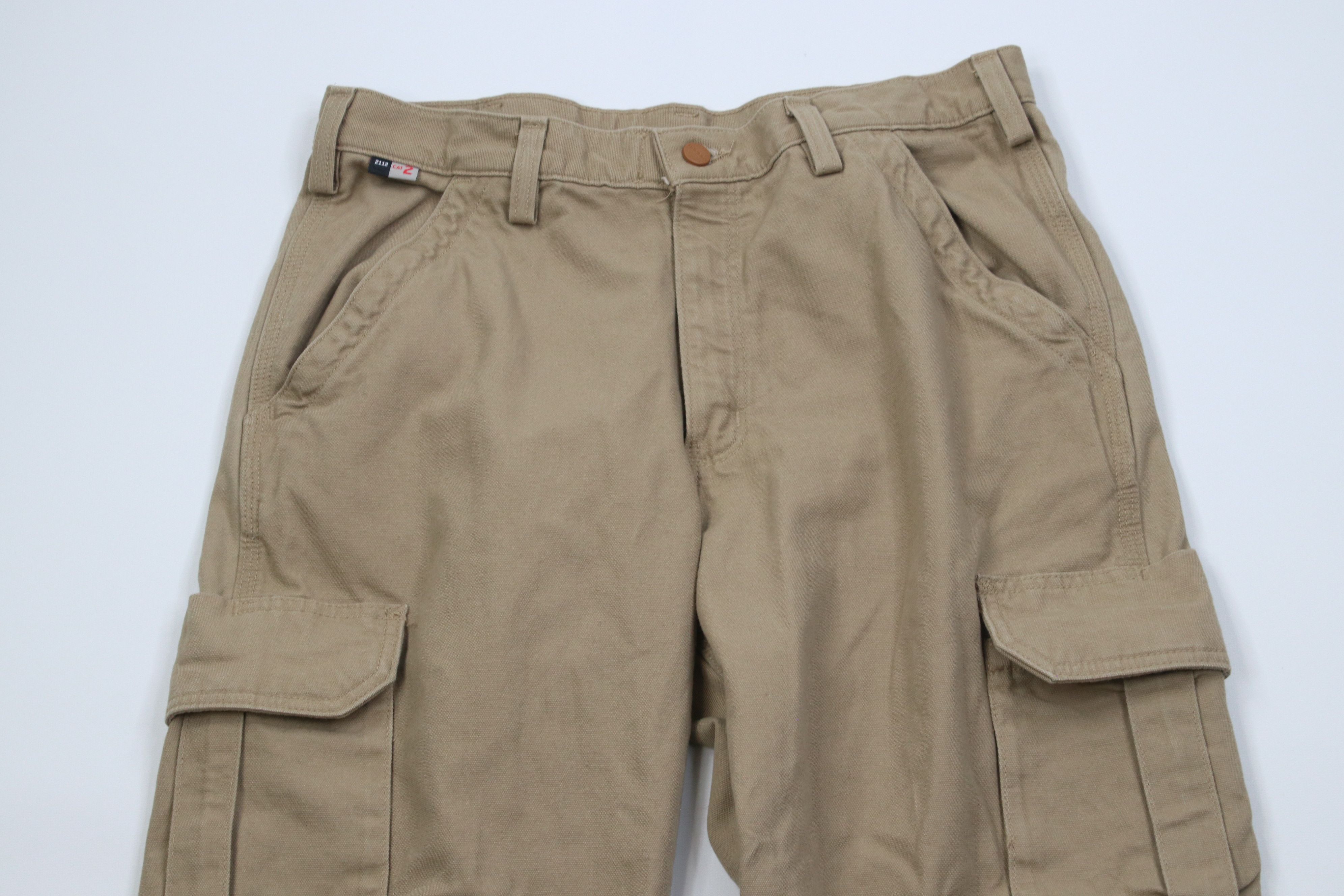 Carhartt Carhartt FR Wide Leg Fire Flame Resistant Cargo Pants Khaki Size US 33 - 2 Thumbnail