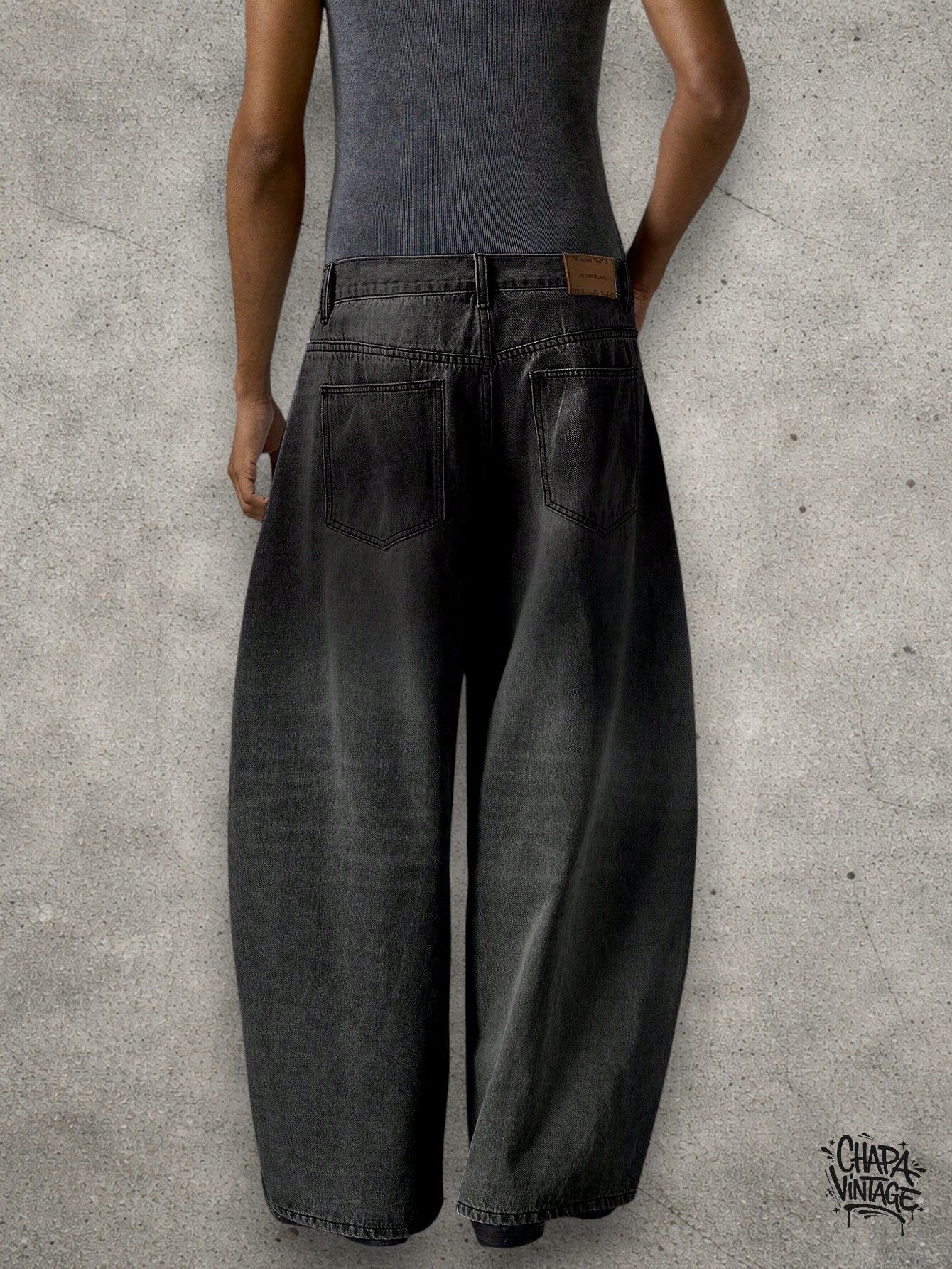Japanese Brand Wide washed gray jeans Size US 34 / EU 50 - 2 Thumbnail
