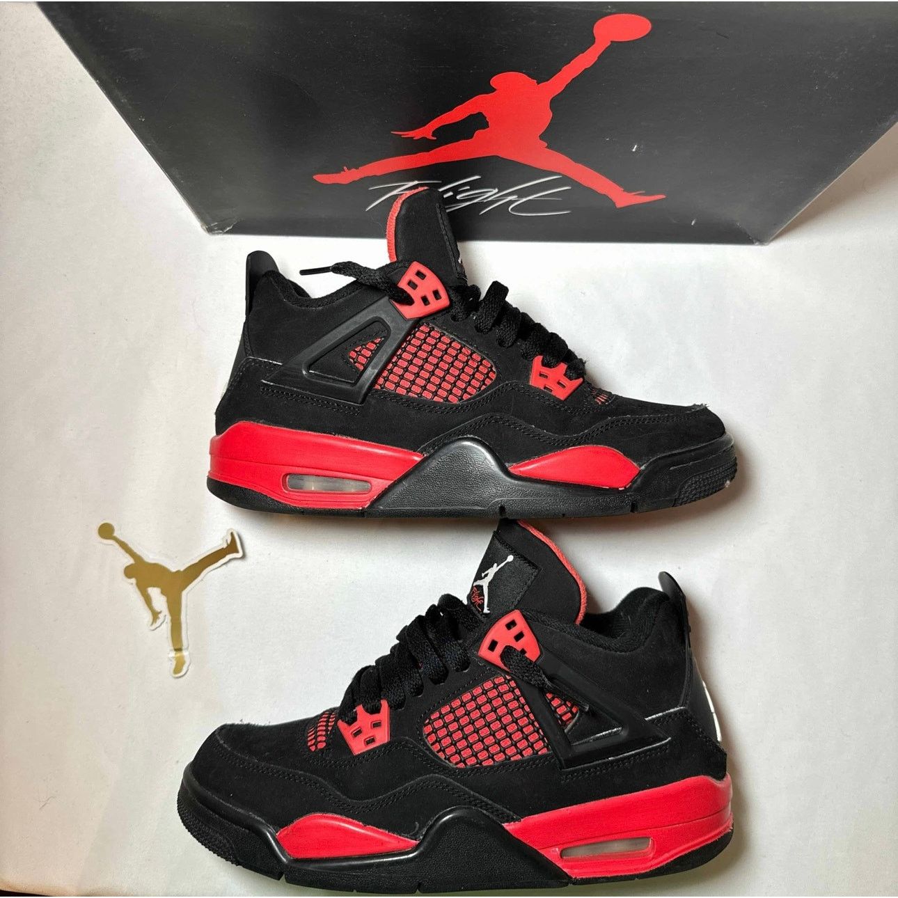 Jordan Brand × Nike Size 6 - Nike Air Jordan 4 Retro GS Red Thunder Men's Shoes Size US 6 / EU 39 - 2 Thumbnail