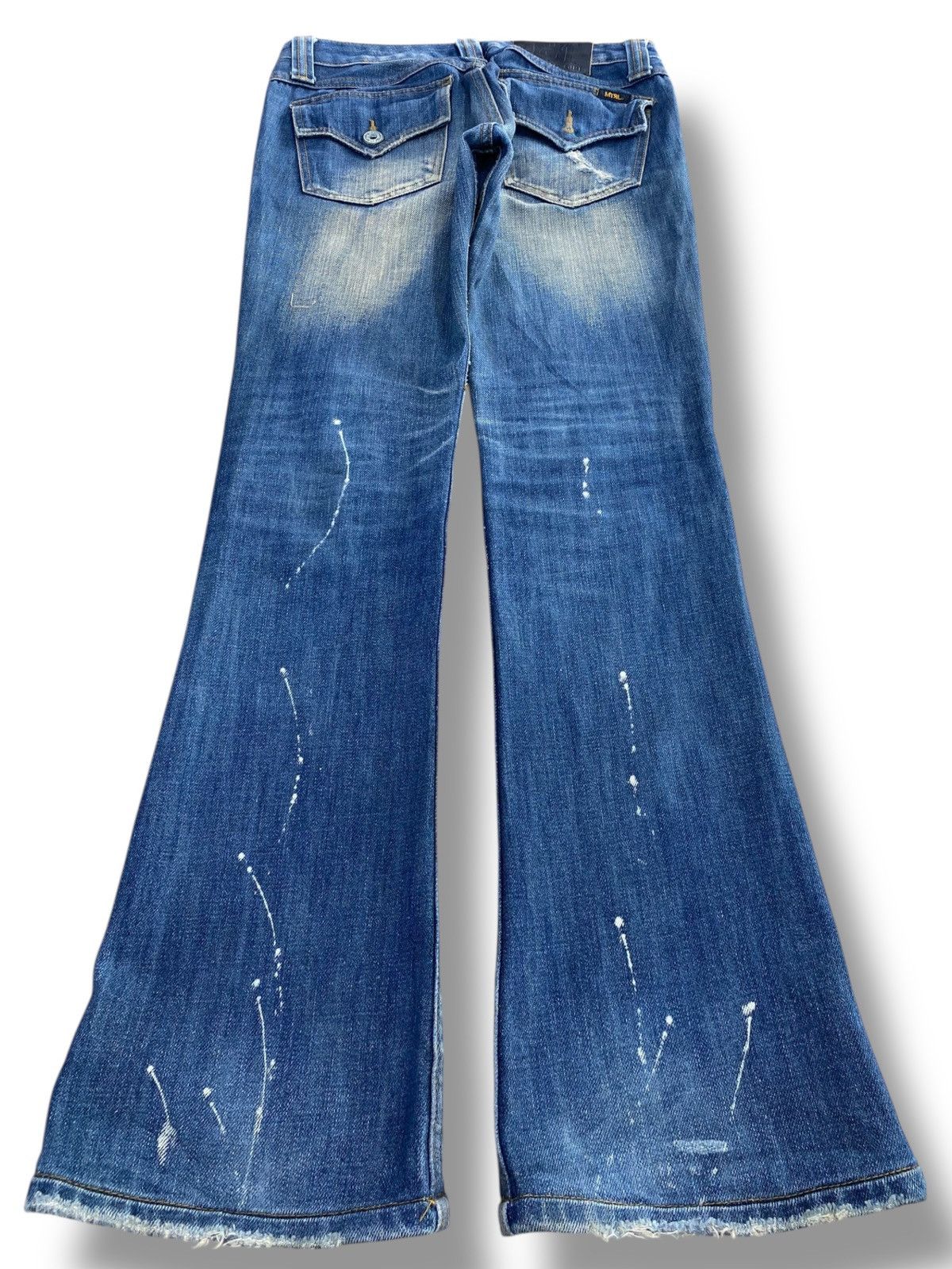 Japanese Brand Japanese Brand Splatted Paint Style Boot Cut Jeans Size 29" - 3 Thumbnail