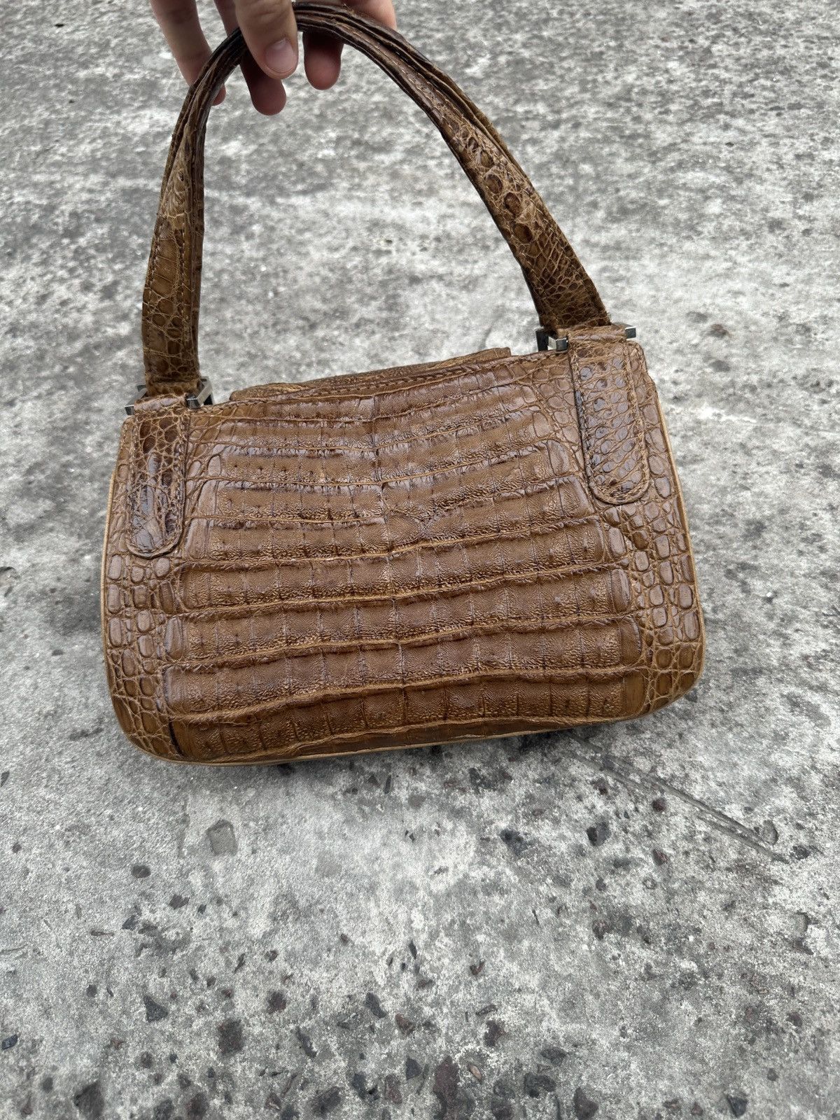 Vintage Vintage Crocodile Leather Bag Very Rare 80s Designer USA Size ONE SIZE - 6 Thumbnail
