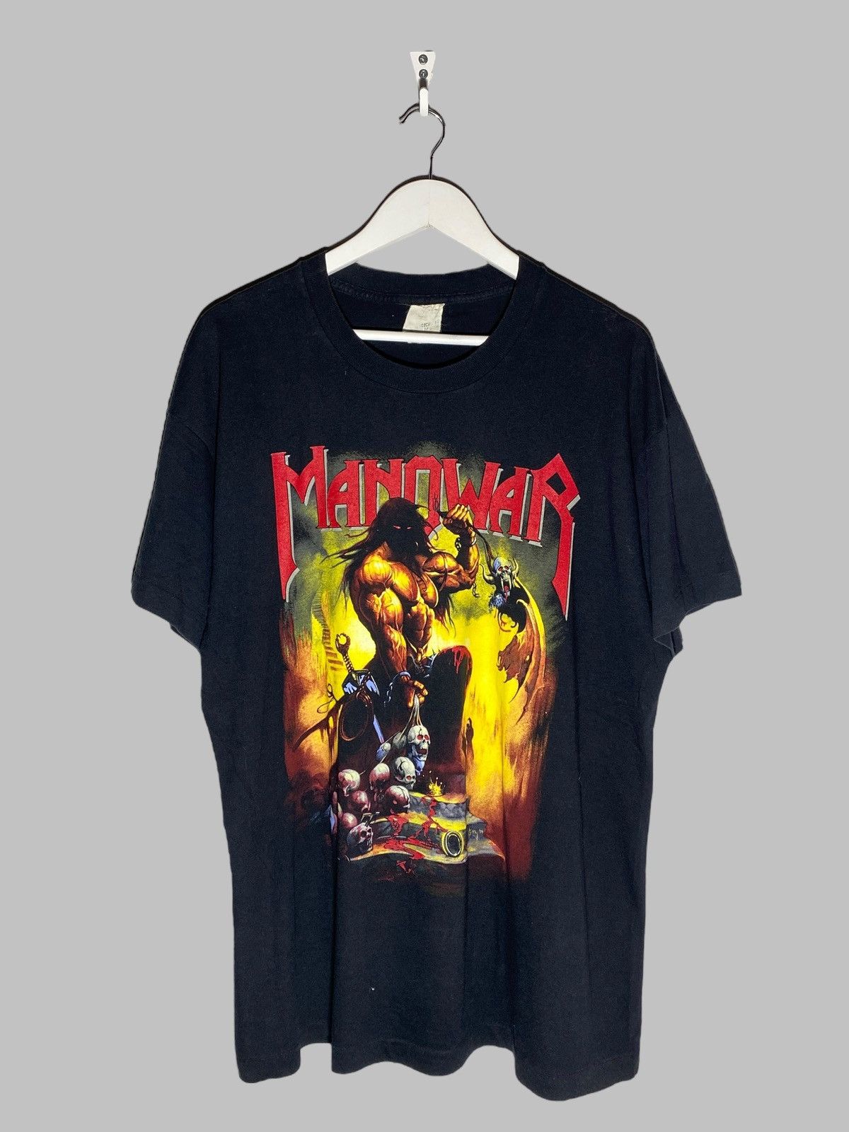 Band Tees Vintage Manowar Hell On Wheels 1997 Tour Graphic T-shirt Size US XL / EU 56 / 4 - 1 Thumbnail