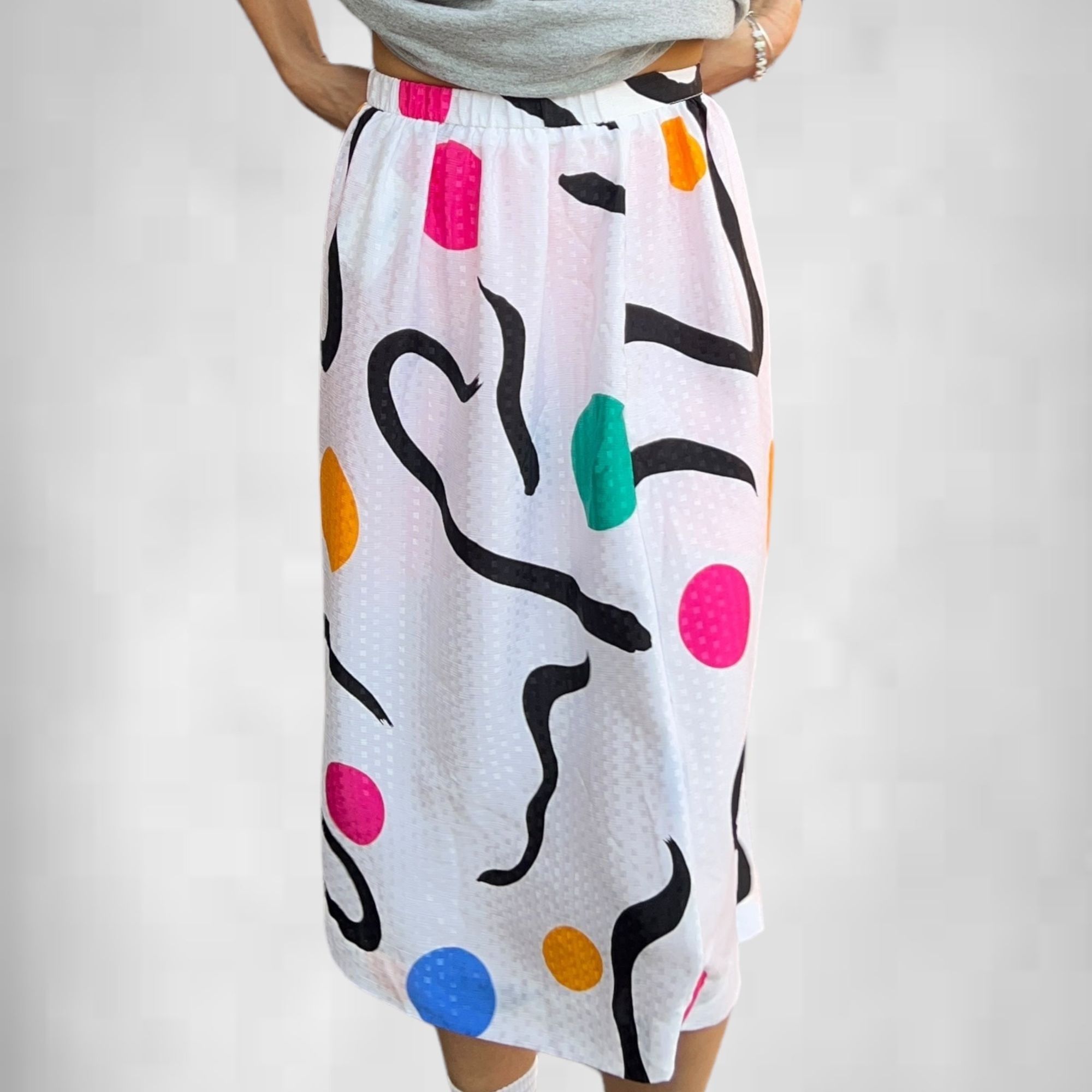 Vintage Vintage 80s Pattern Skirt - Retro Geometric Print, High-Wais Size 28" / US 6 / IT 42 - 1 Thumbnail