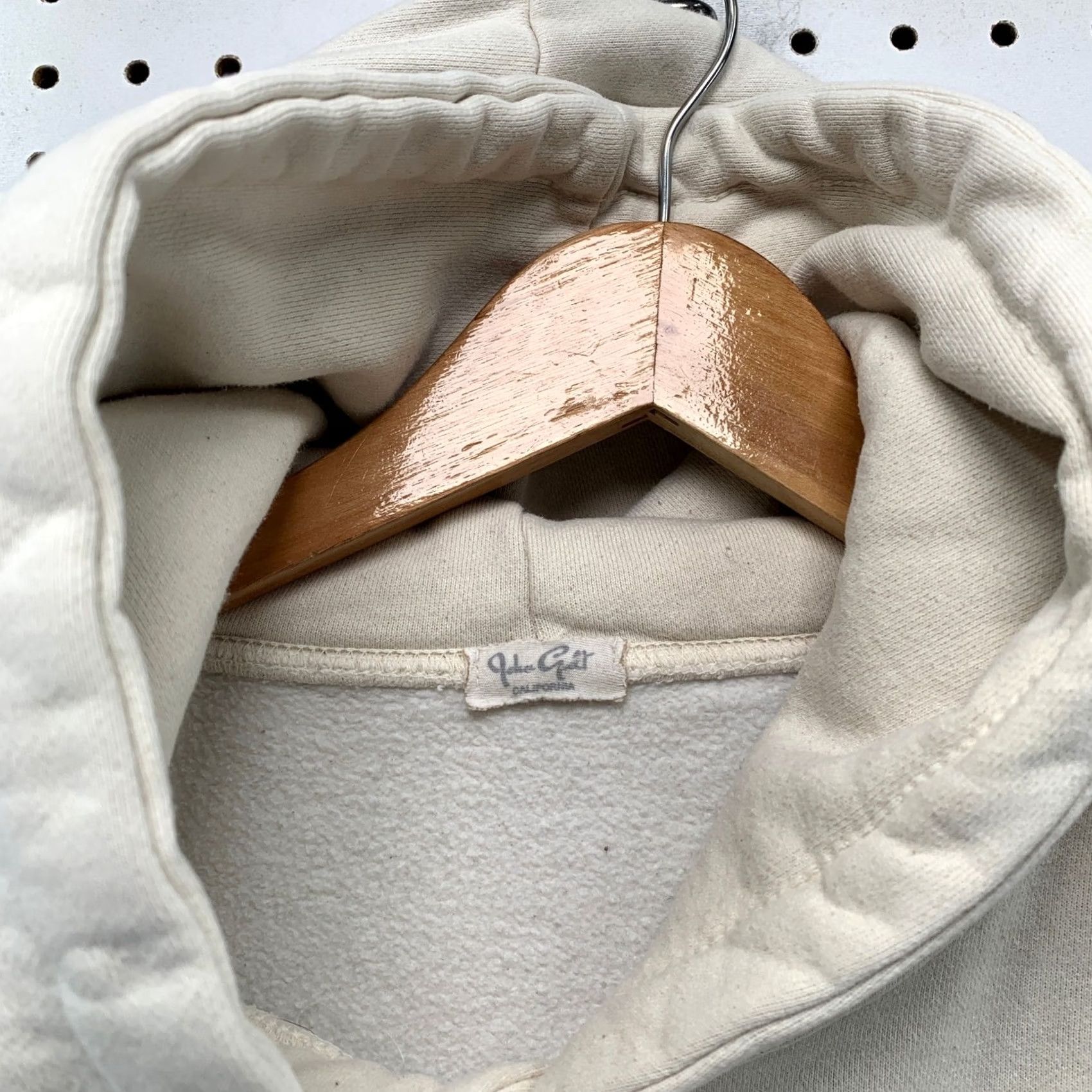 Vintage John Galt Hawaii Hoodie Womens OS Cream North Shore Oversized Sweatshirt Size ONE SIZE - 3 Thumbnail