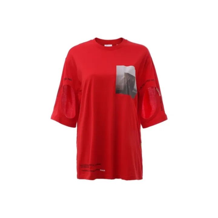 Burberry Burberry SS21 Red Cotton T-Shirt for Women 0079 Size S / US 4 / IT 40 - 1 Thumbnail